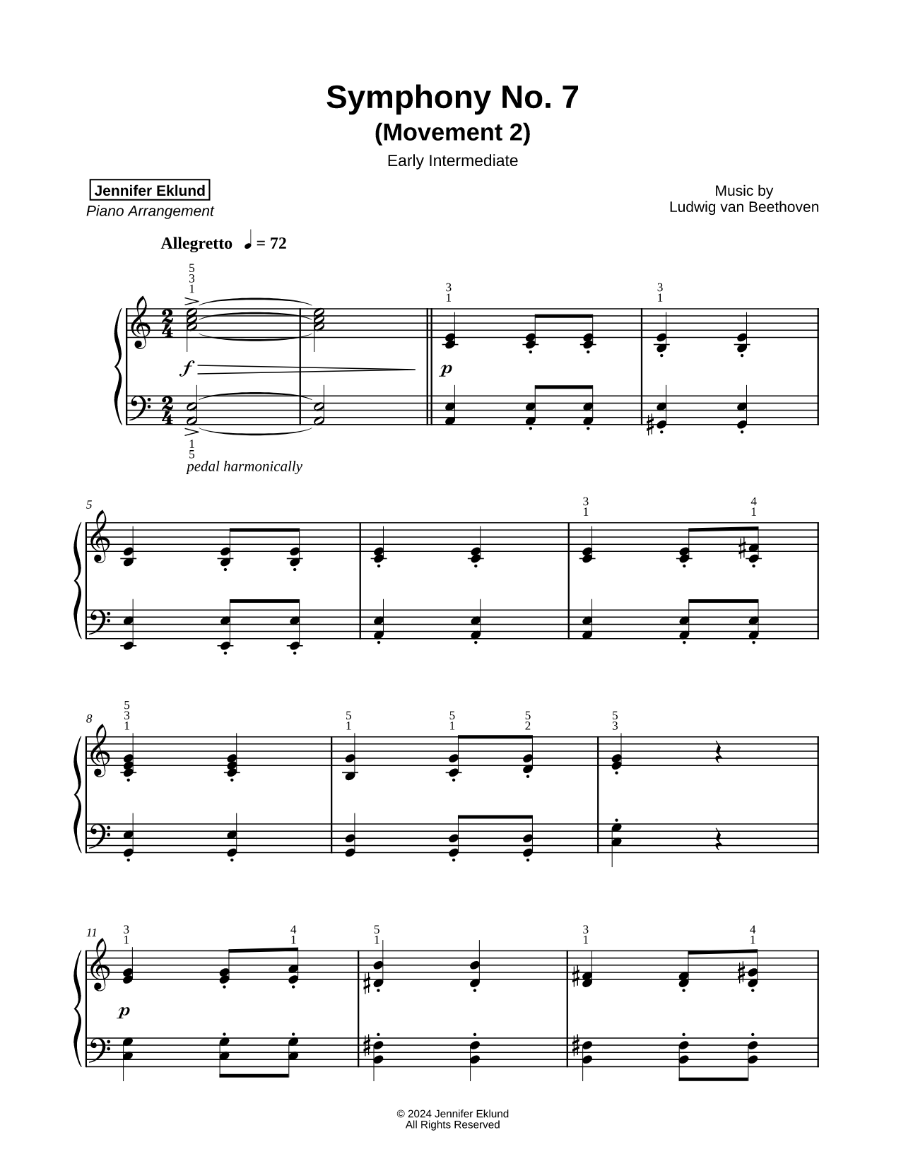 Symphony No. 7 (Movement 2) [early intermediate]