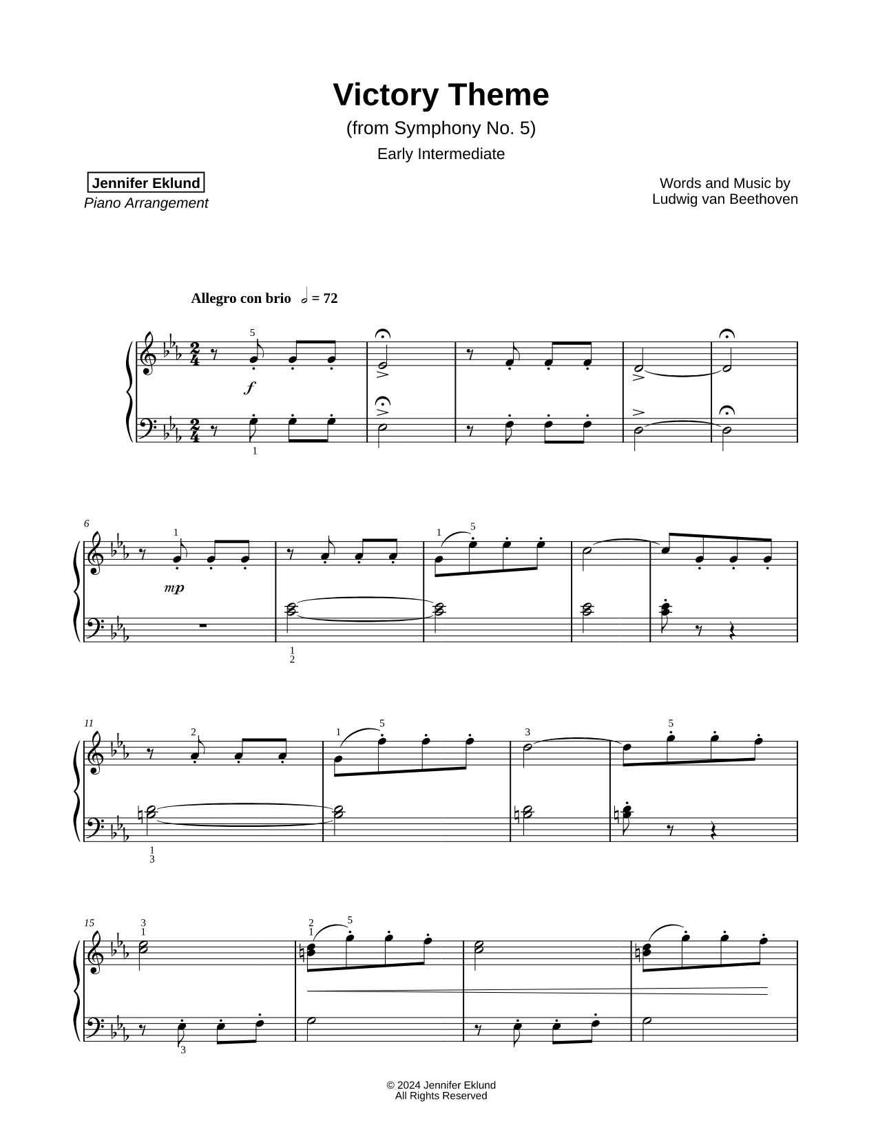 Symphony No. 5: Victory Theme [early intermediate]
