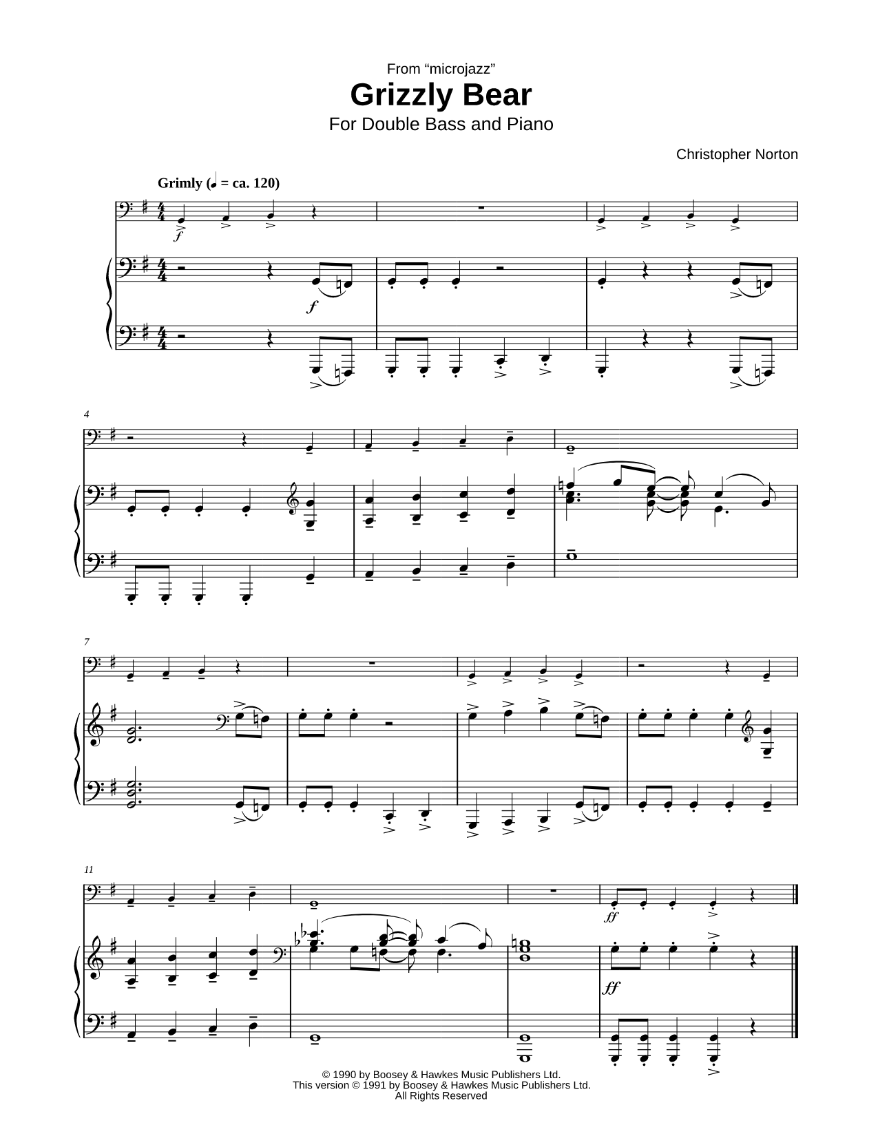 Grizzly Bear - Double Bass & Piano
