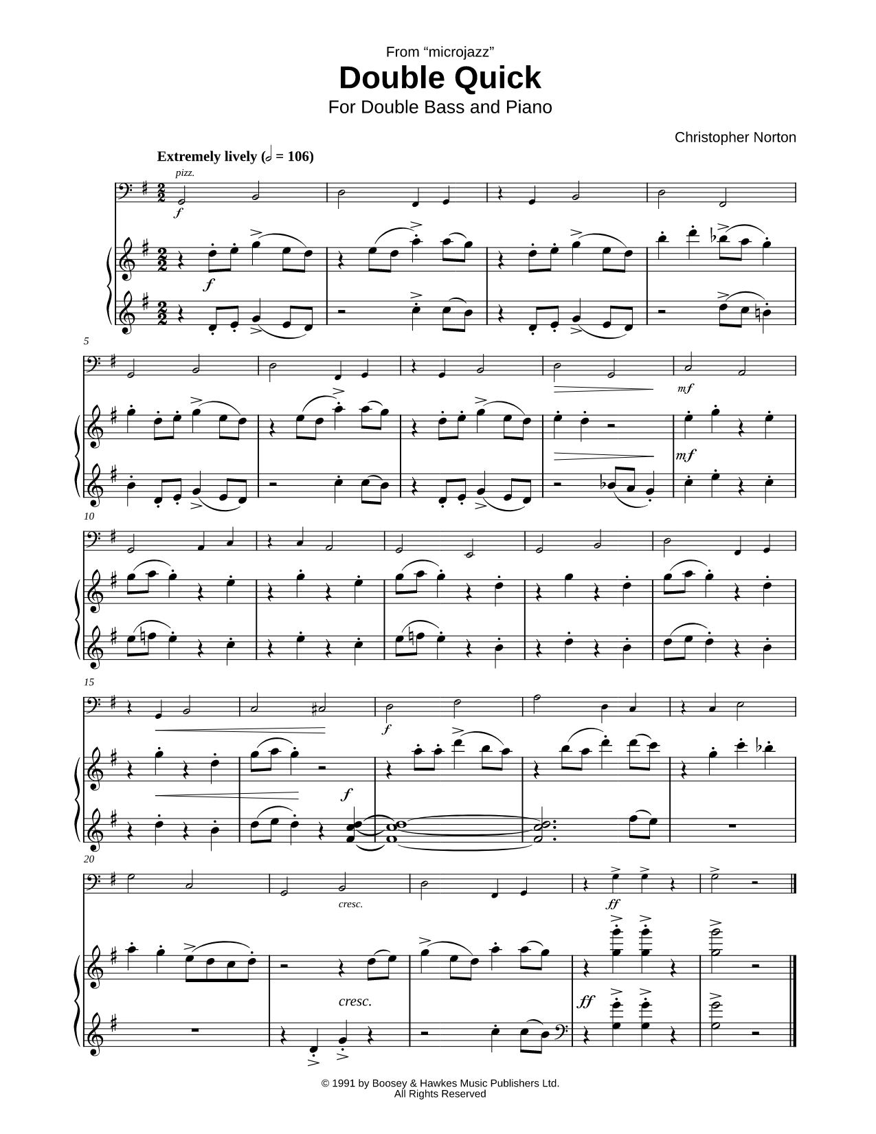 Double Quick - Double Bass & Piano
