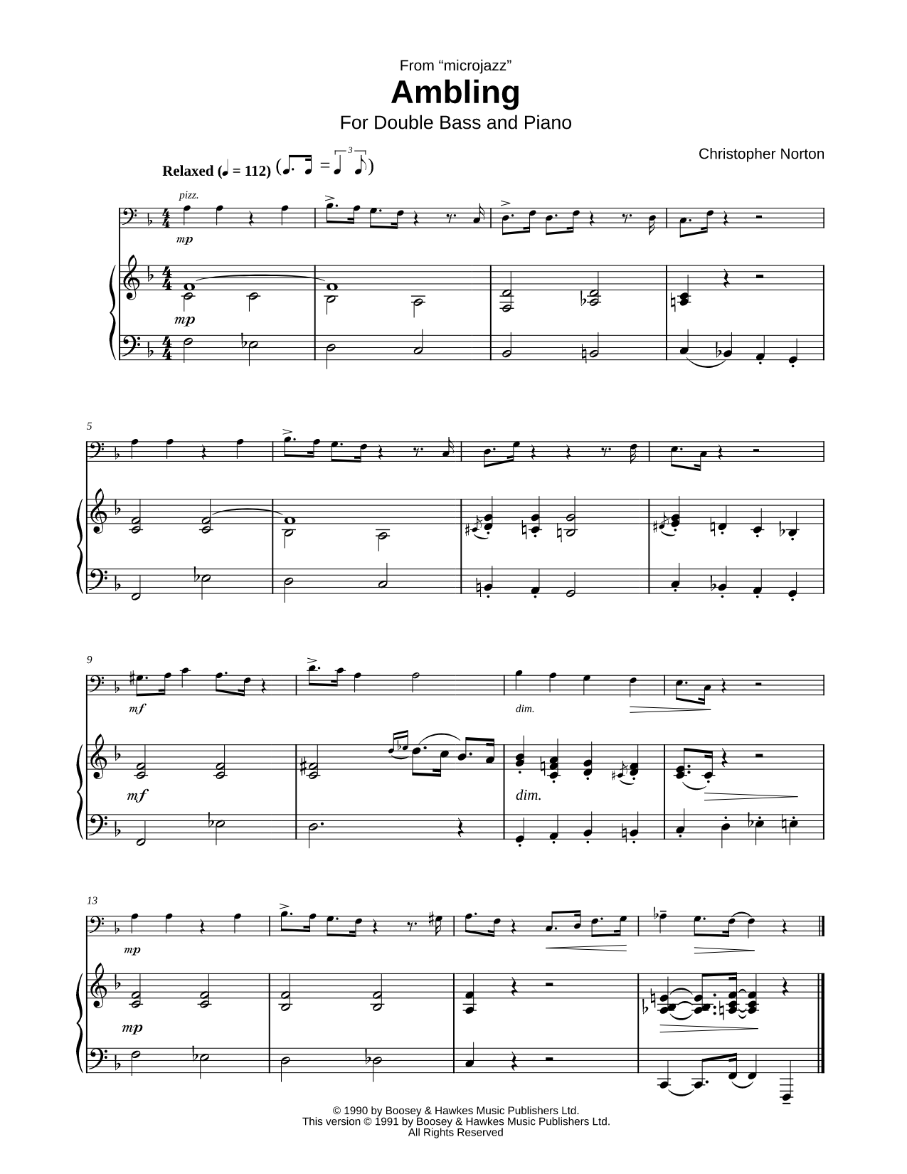 Ambling - Double Bass & Piano