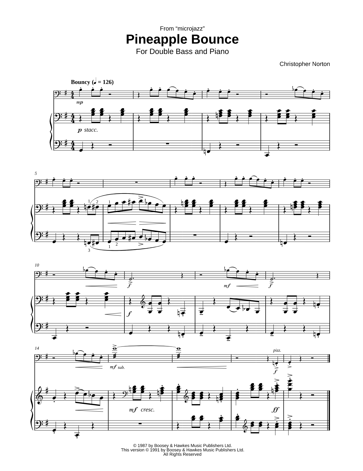 Pineapple Bounce - Double Bass & Piano