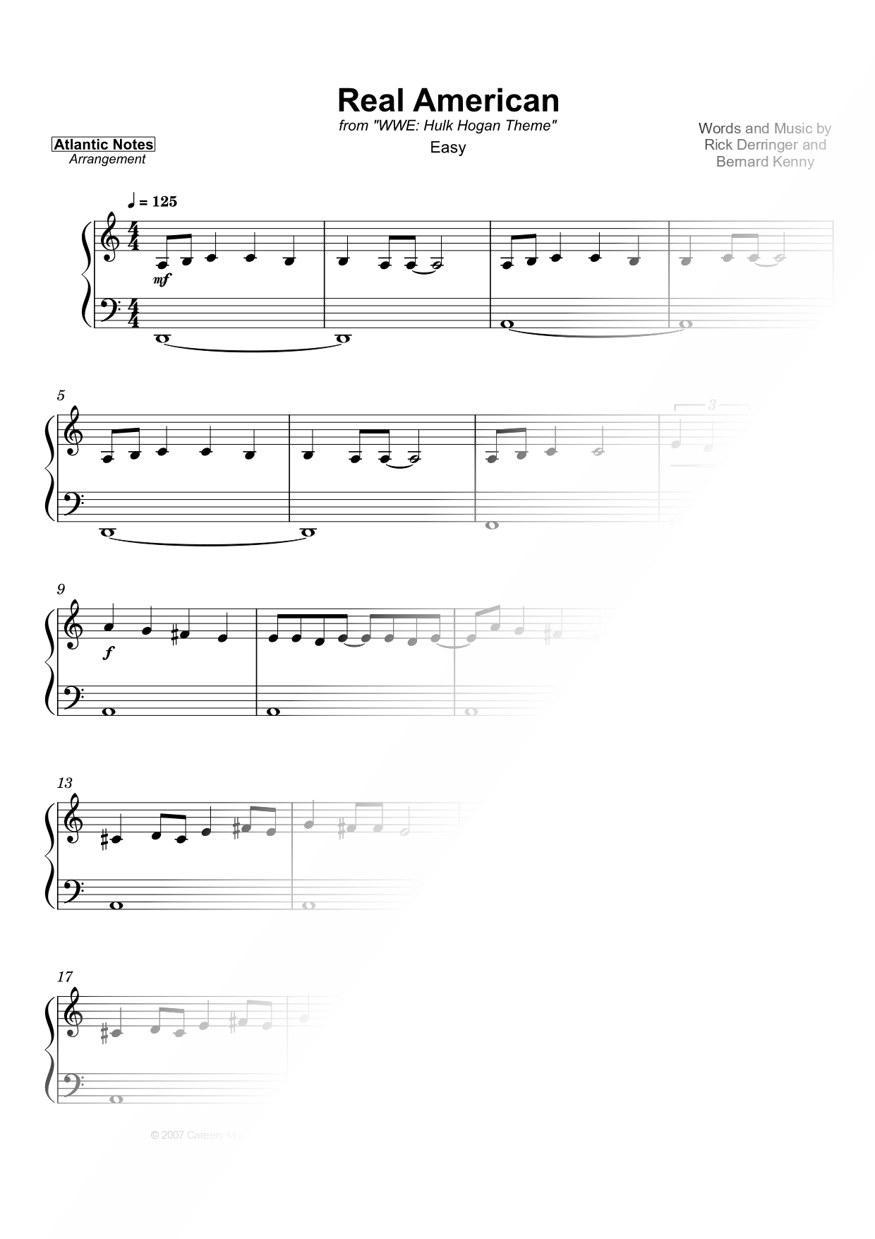 Real American (Hulk Hogan's WWE Theme) [easy]