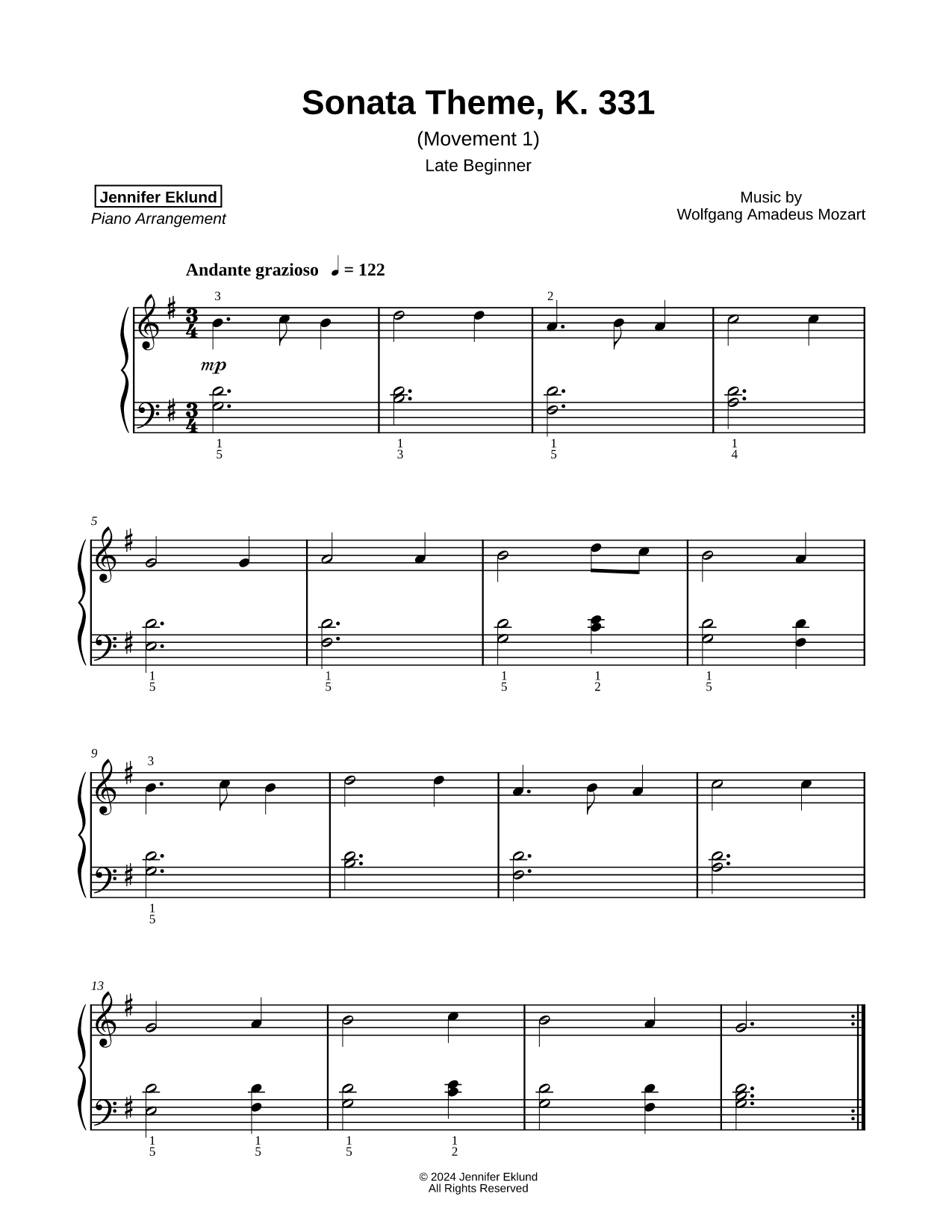 Sonata Theme, K. 331 [late beginner]