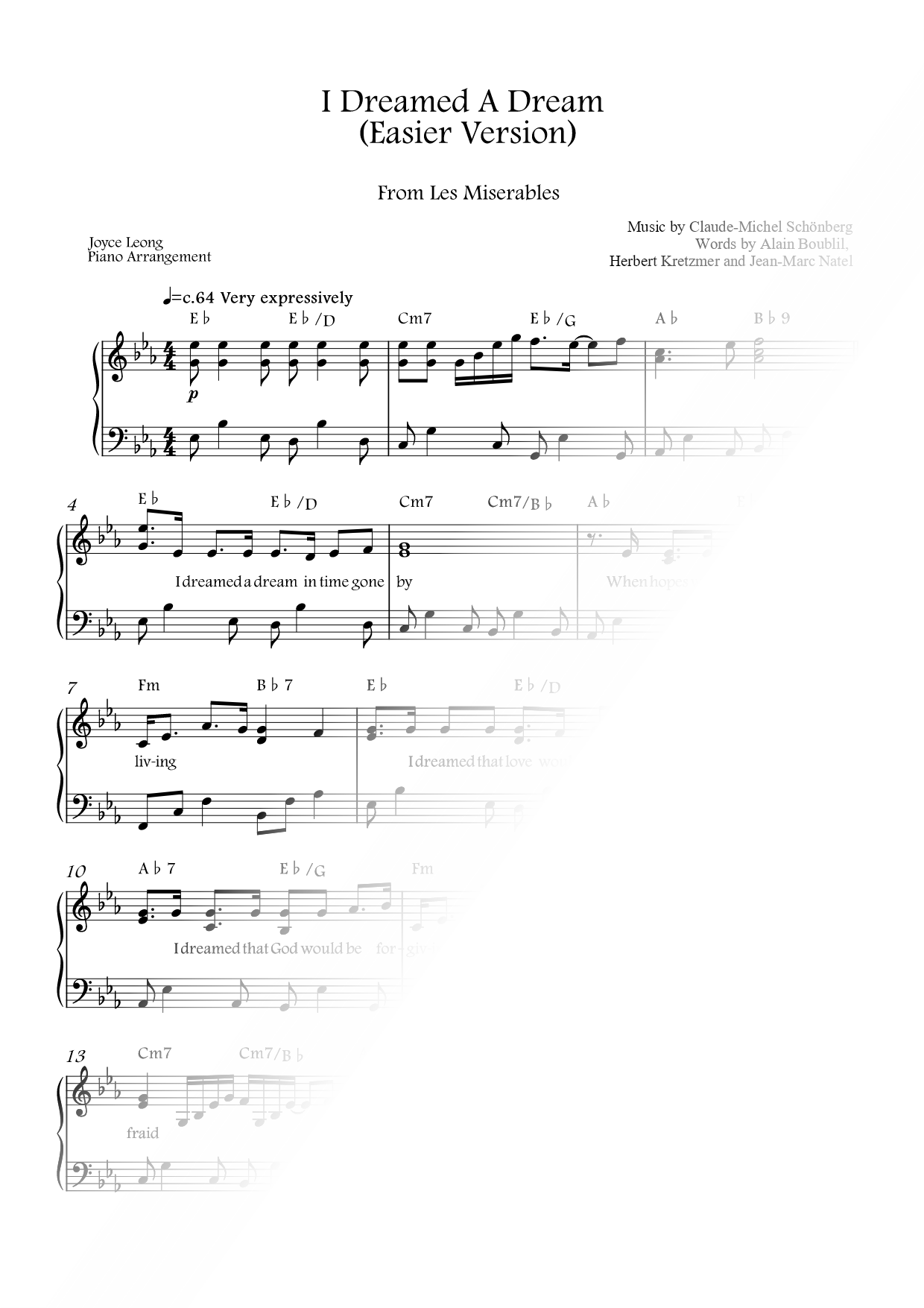 I Dreamed a Dream [easy]