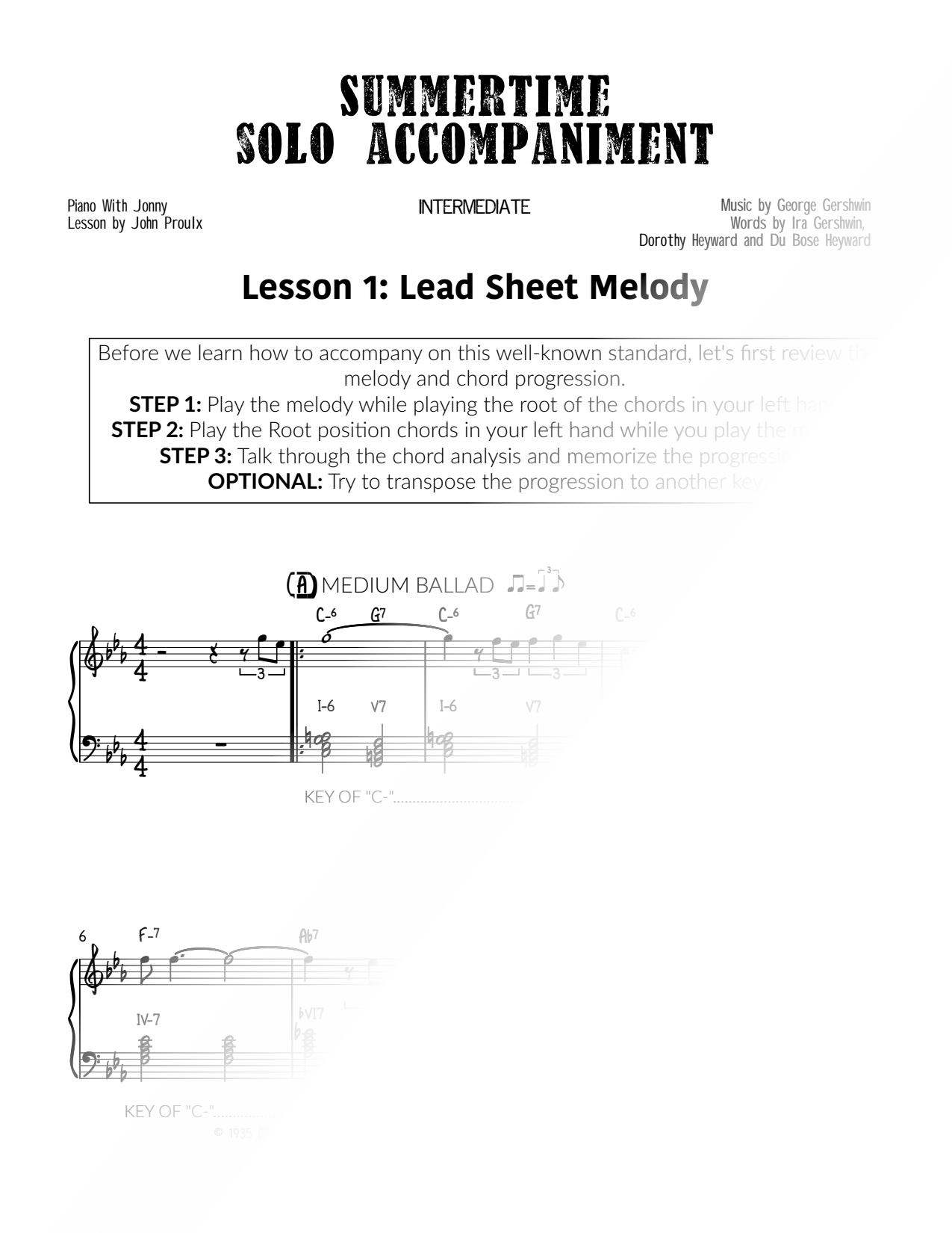 Summertime (Solo Accompaniment) - PWJ