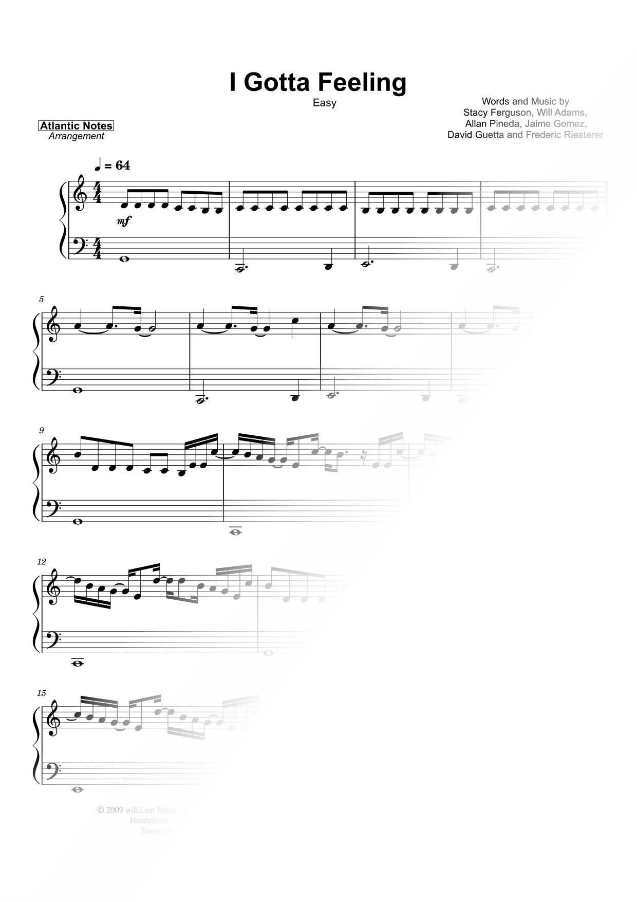 I Gotta Feeling [easy]