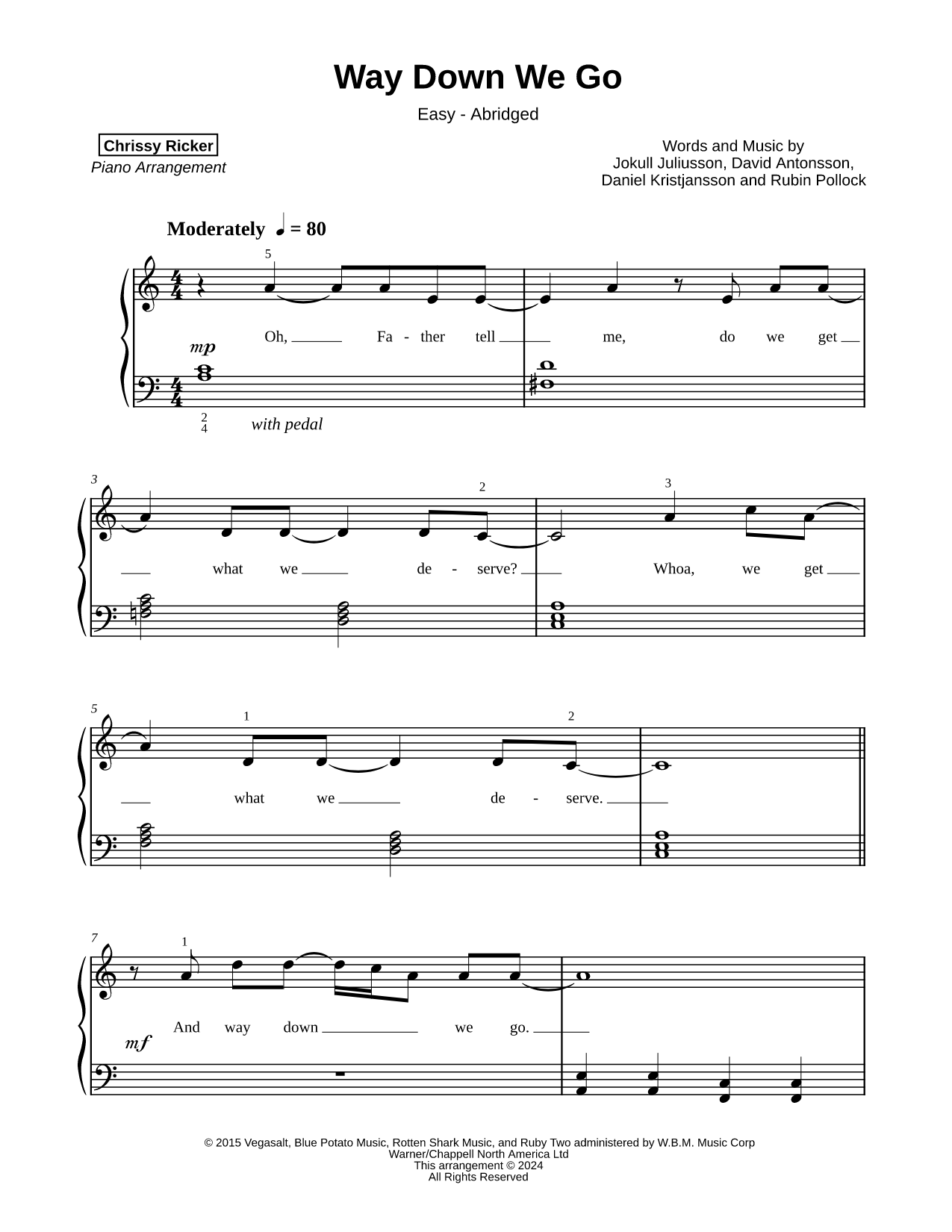 Way Down We Go [easy - abridged]