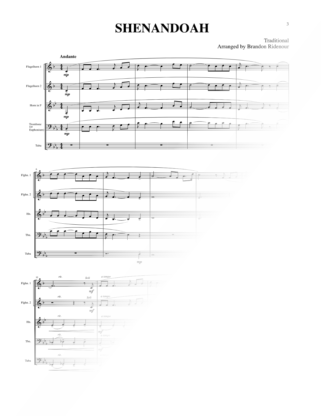 Shenandoah - Brass Quintet