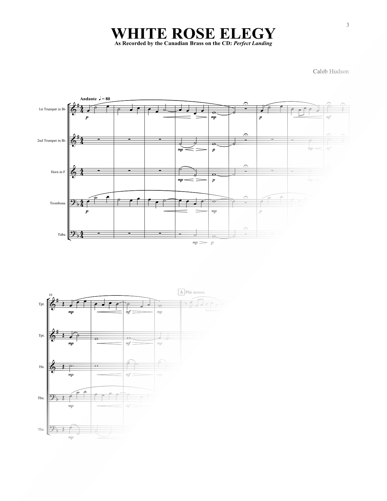 White Rose Elegy - Brass Quintet