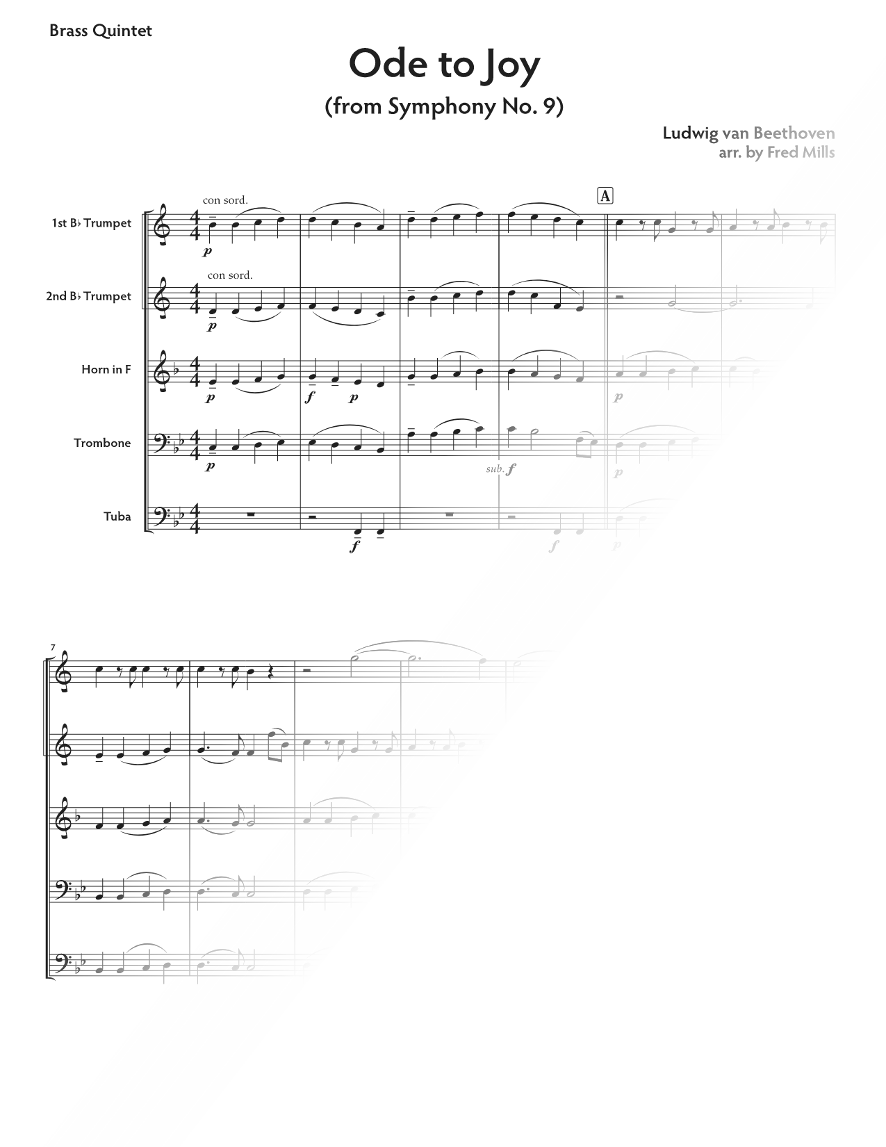 Ode to Joy - Brass Quintet