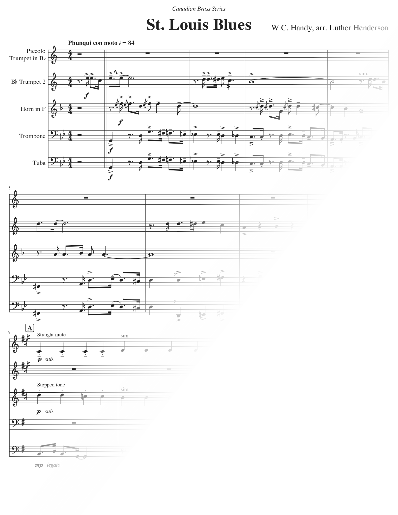 St. Louis Blues - Brass Quintet