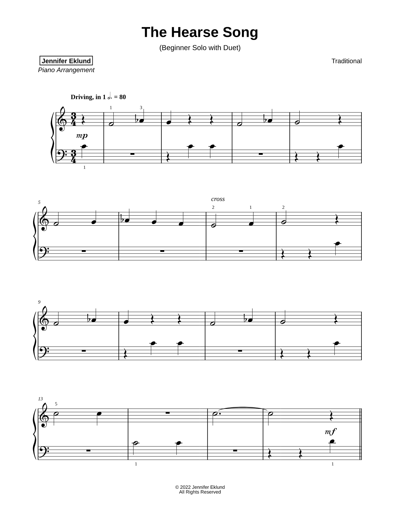 The Hearse Song [beginner solo with duet]