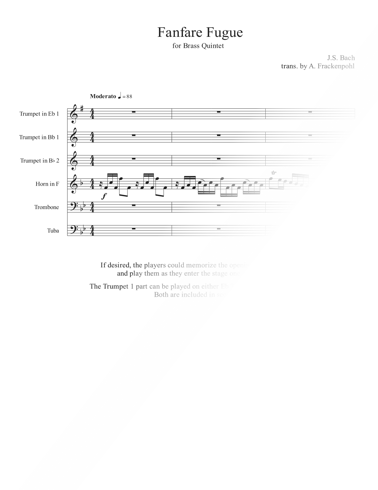 Fanfare Fugue - Brass Quintet