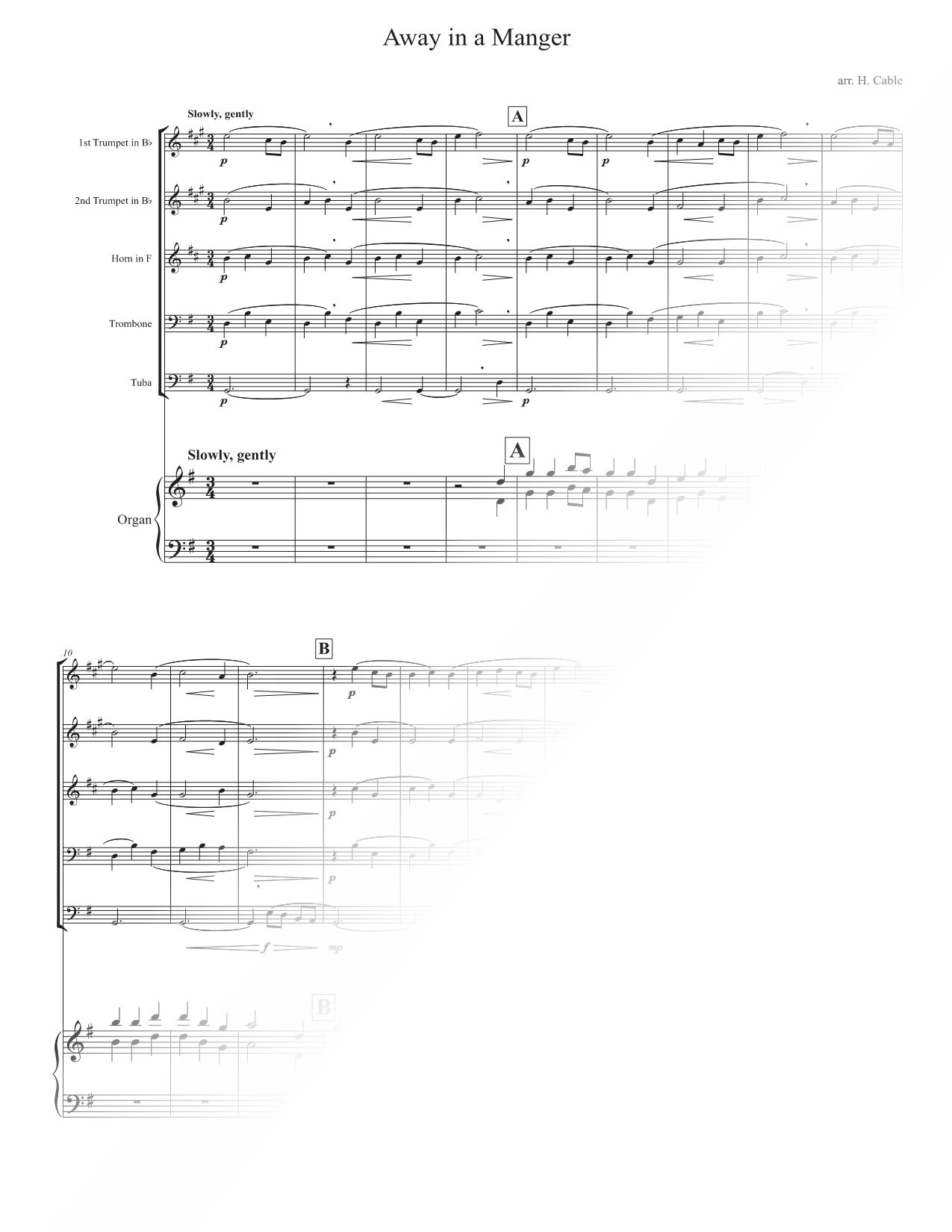 Away in a Manger - Brass Quintet & Organ