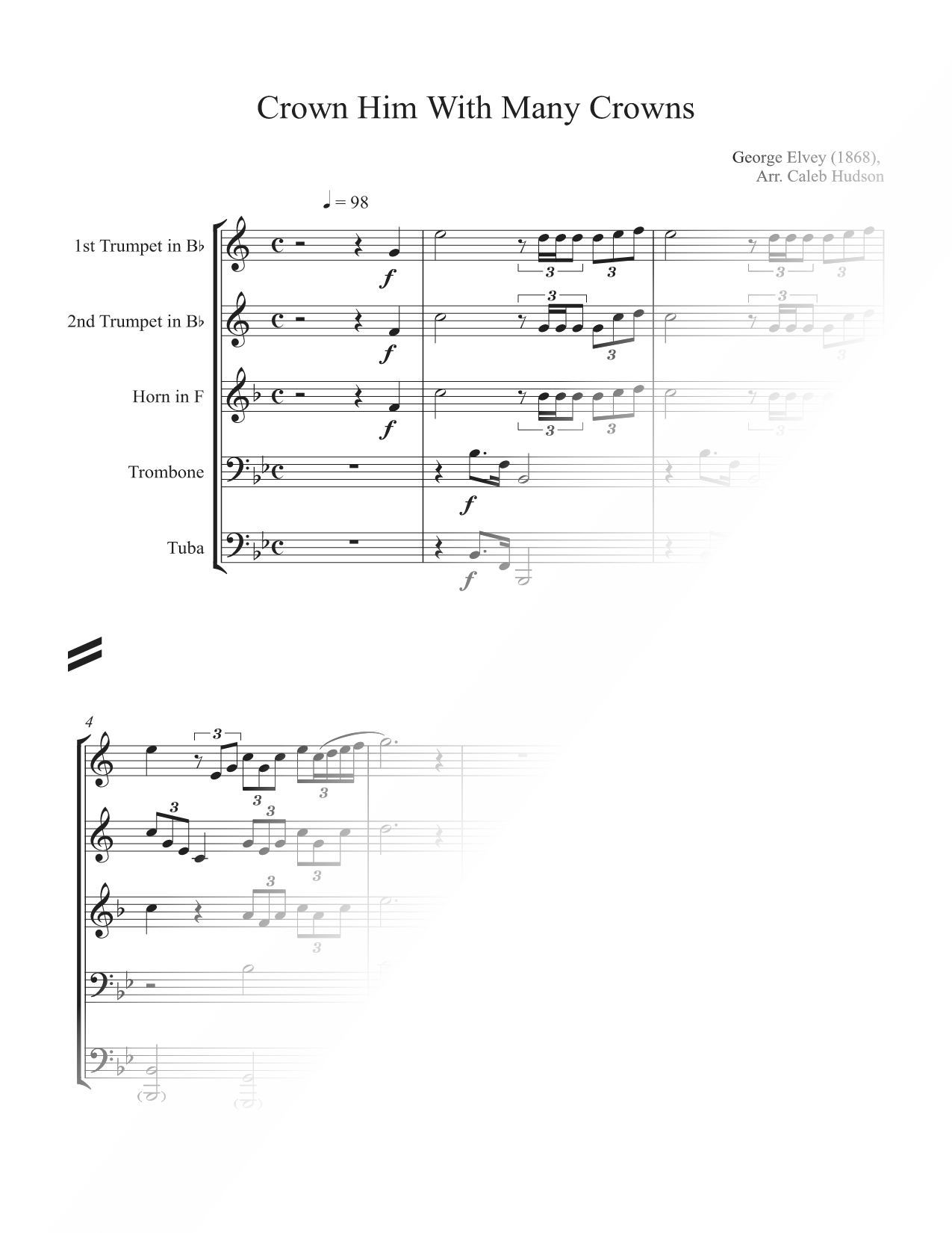 Crown Him with Many Crowns - Brass Quintet