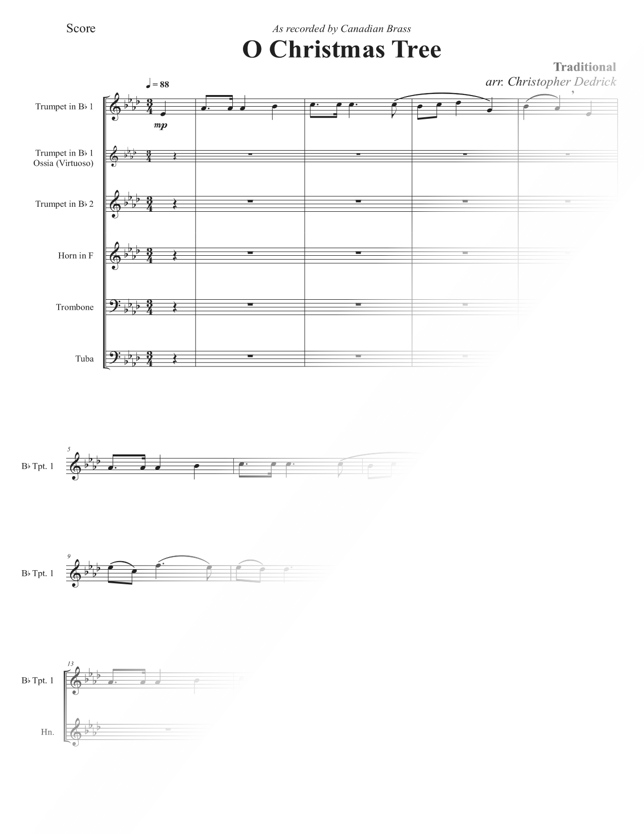 O Christmas Tree - Brass Quintet