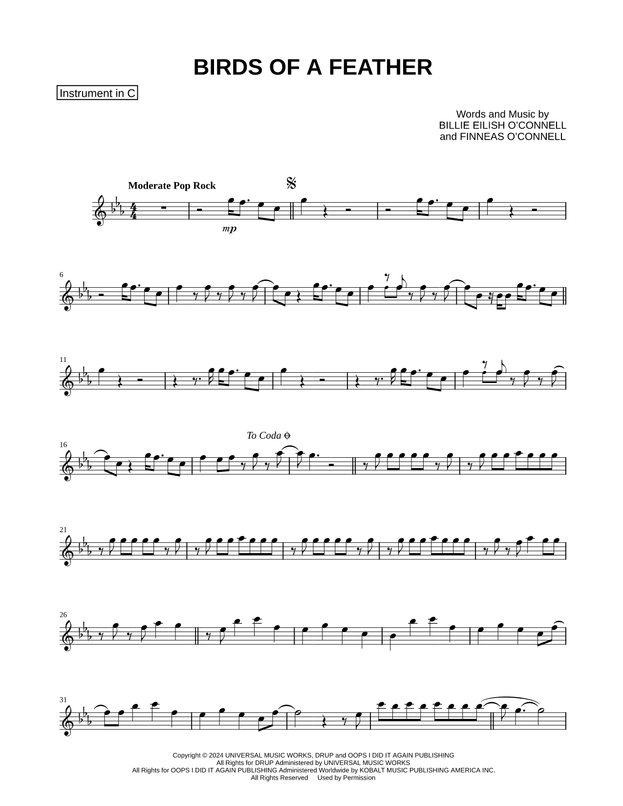 BIRDS OF A FEATHER - C Instrument
