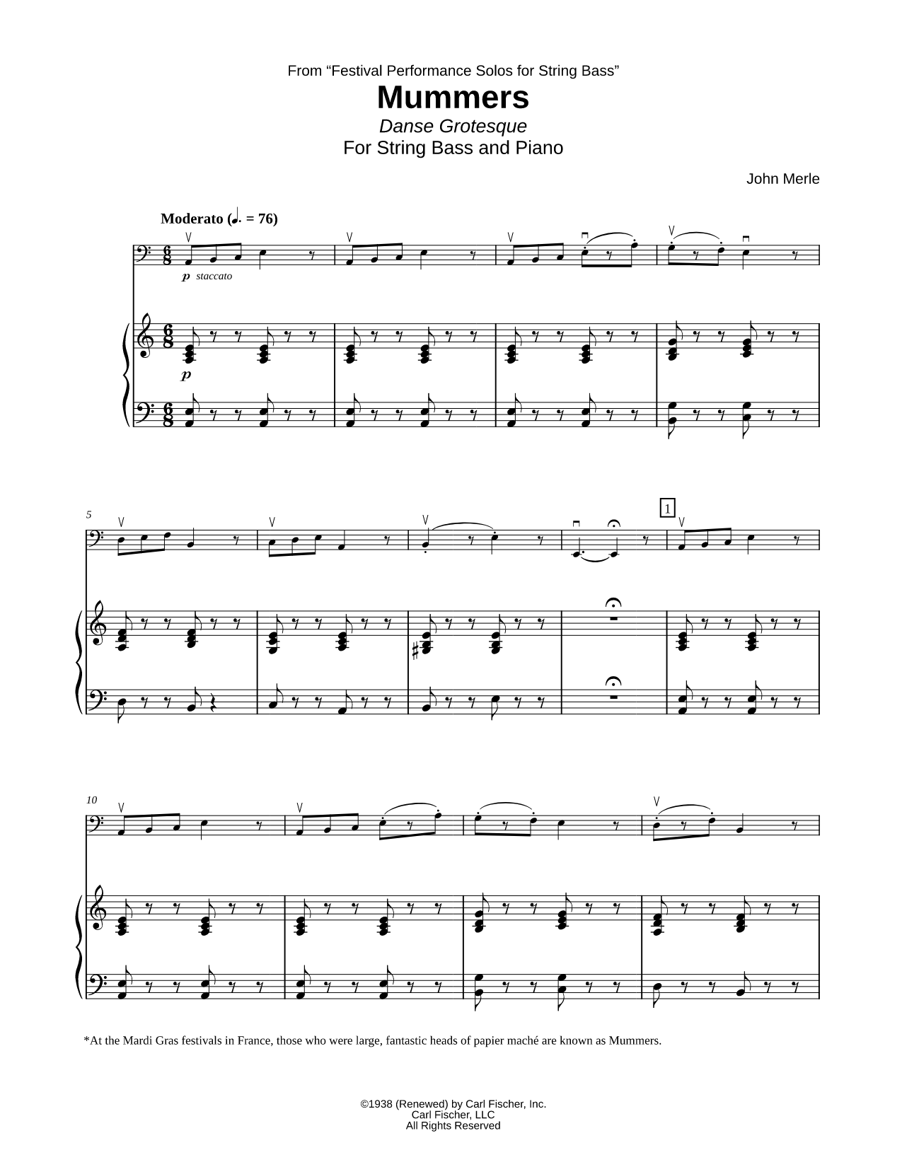 Mummers - Double Bass & Piano