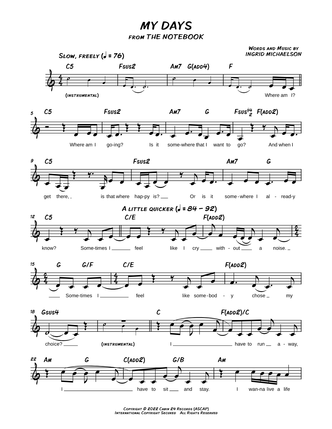 My Days - The Notebook: The Musical