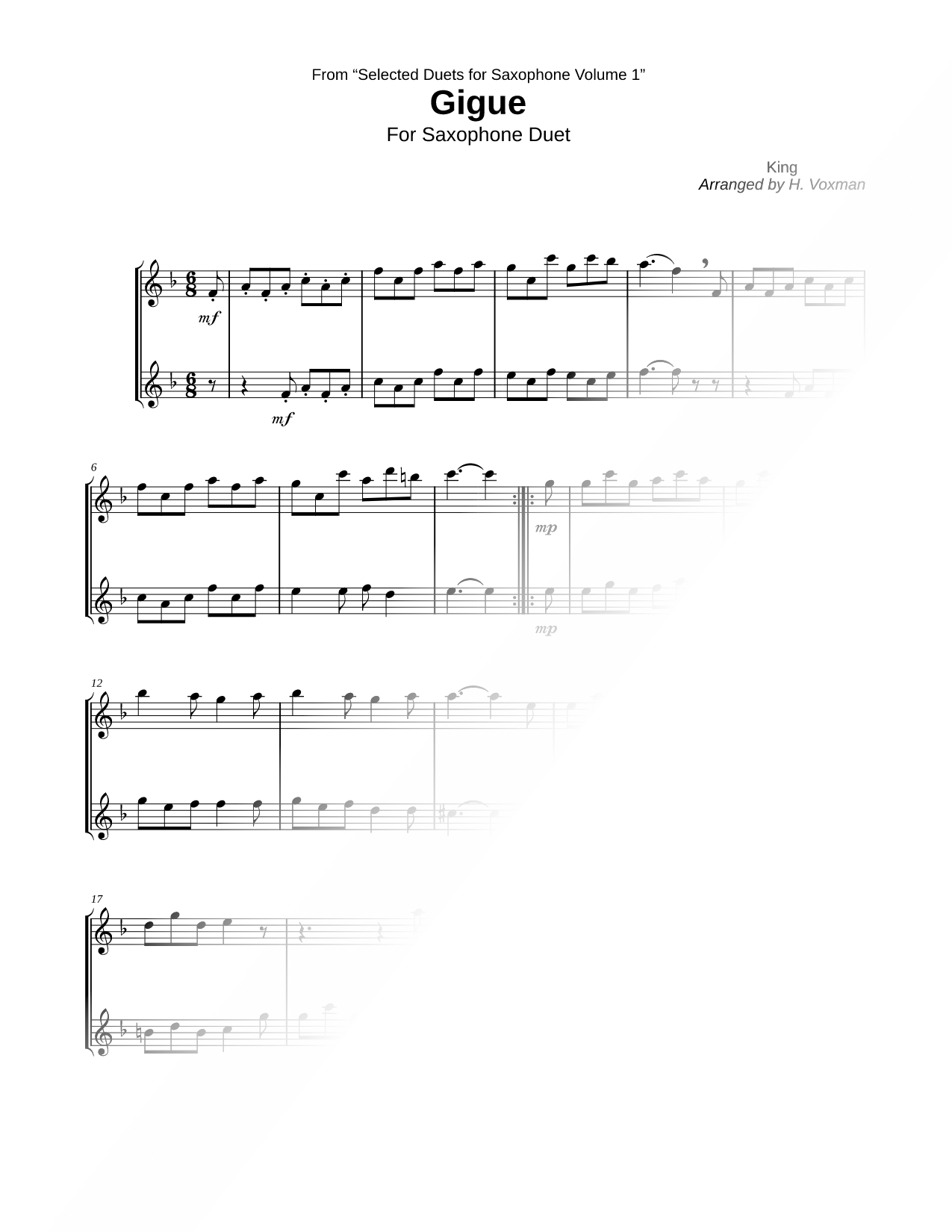 Gigue - Saxophone Duet