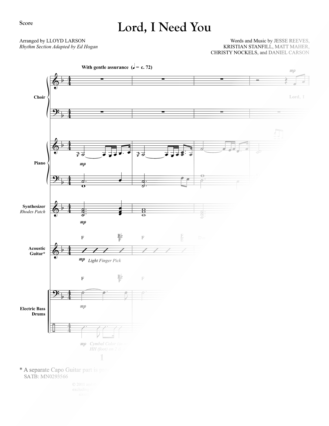 Lord, I Need You [rhythm section]