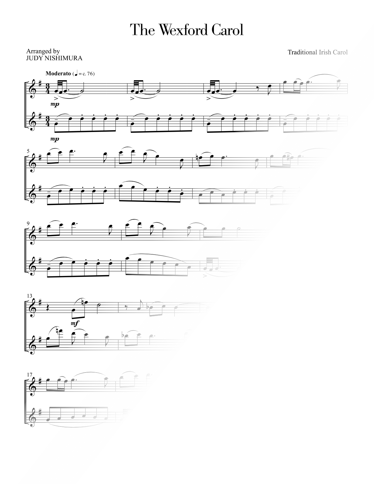 Wexford Carol - Flute Duet