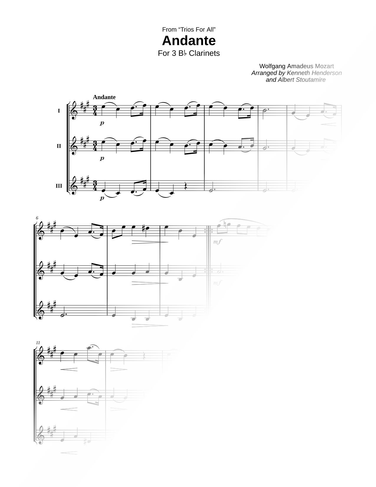 Andante - Clarinet Trio