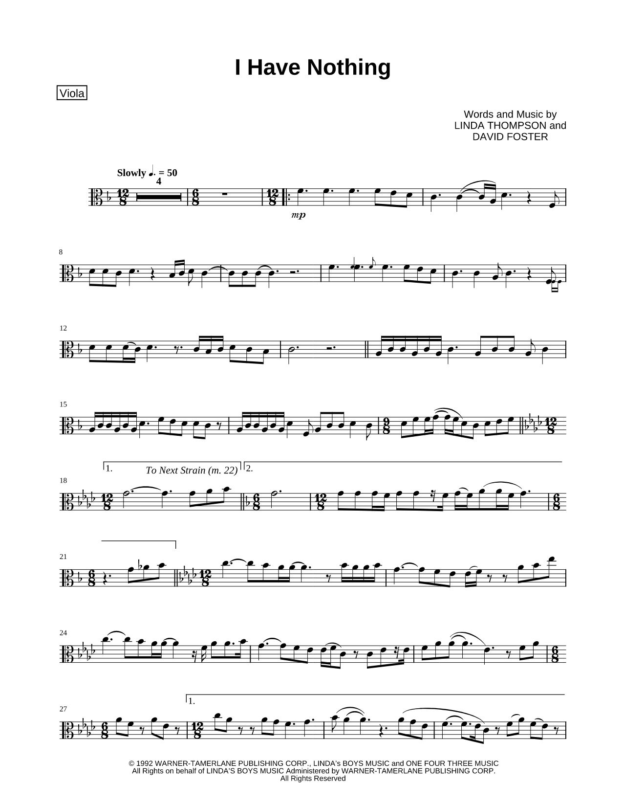 I Have Nothing - Viola