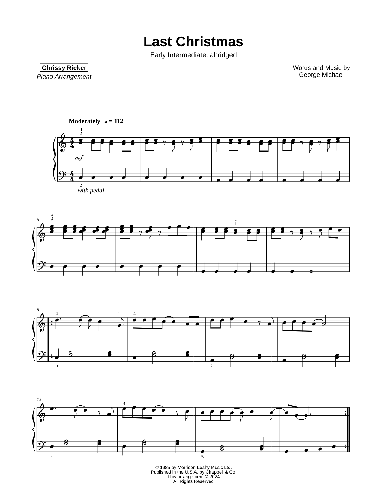 Last Christmas [early intermediate - abridged]