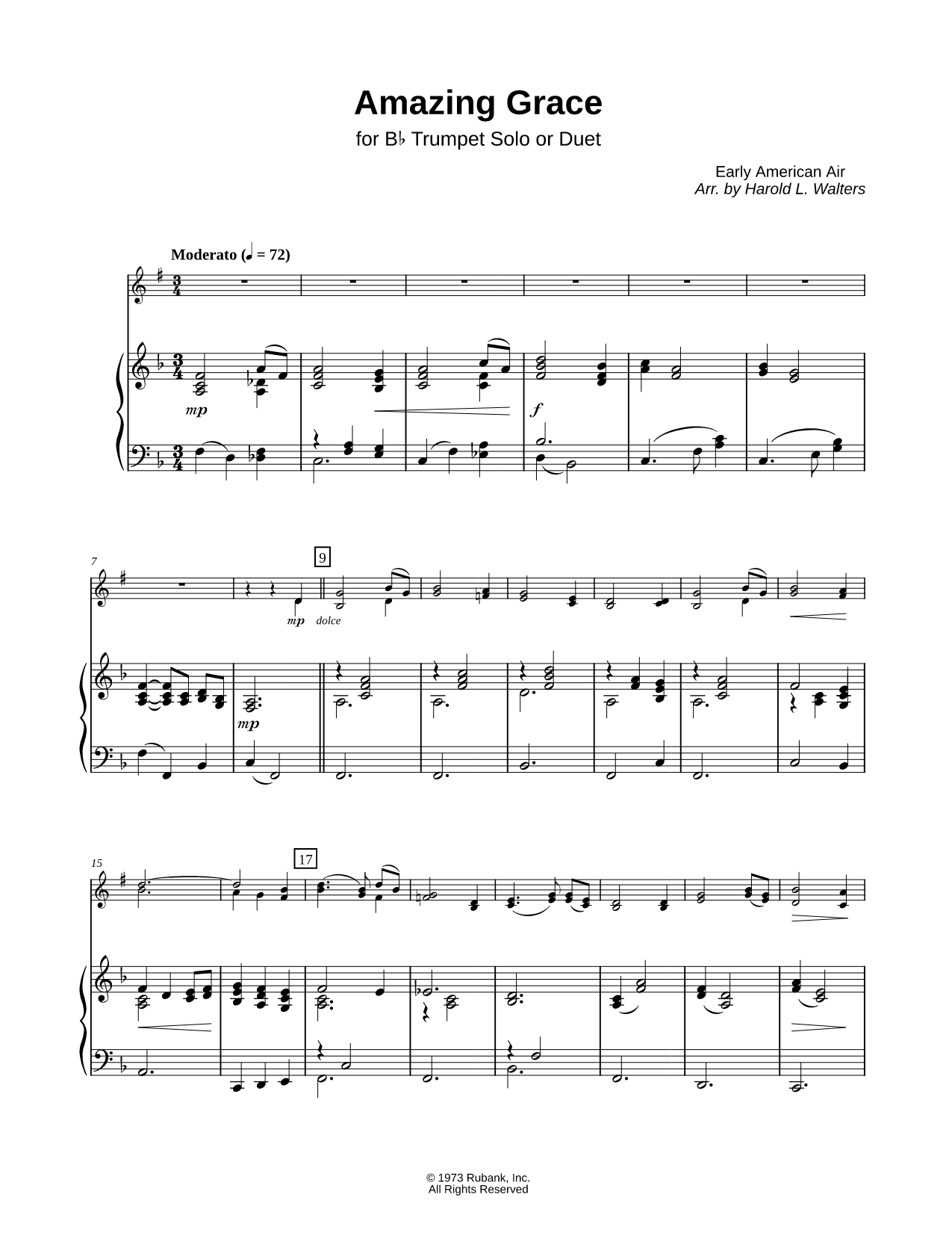 Amazing Grace - Trumpet Solo or Duet