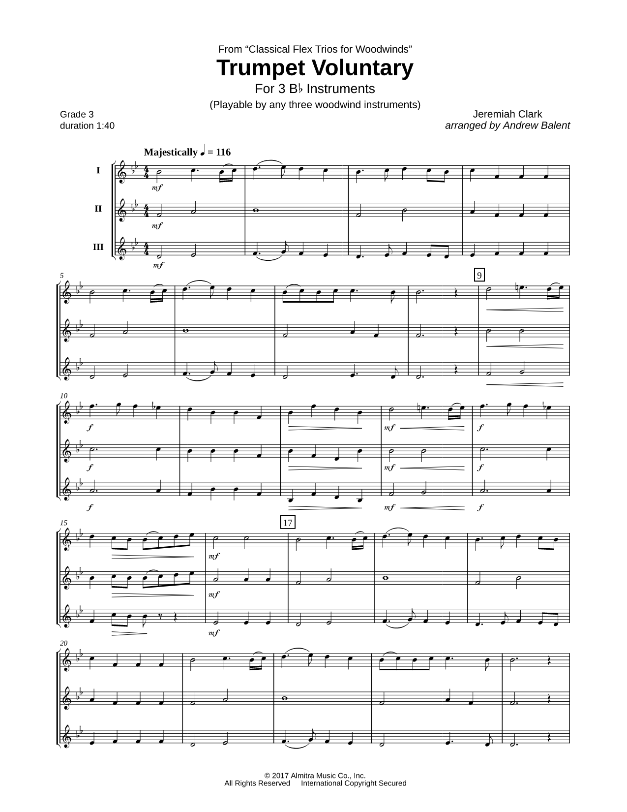 Trumpet Voluntary - Bb Flex Trio