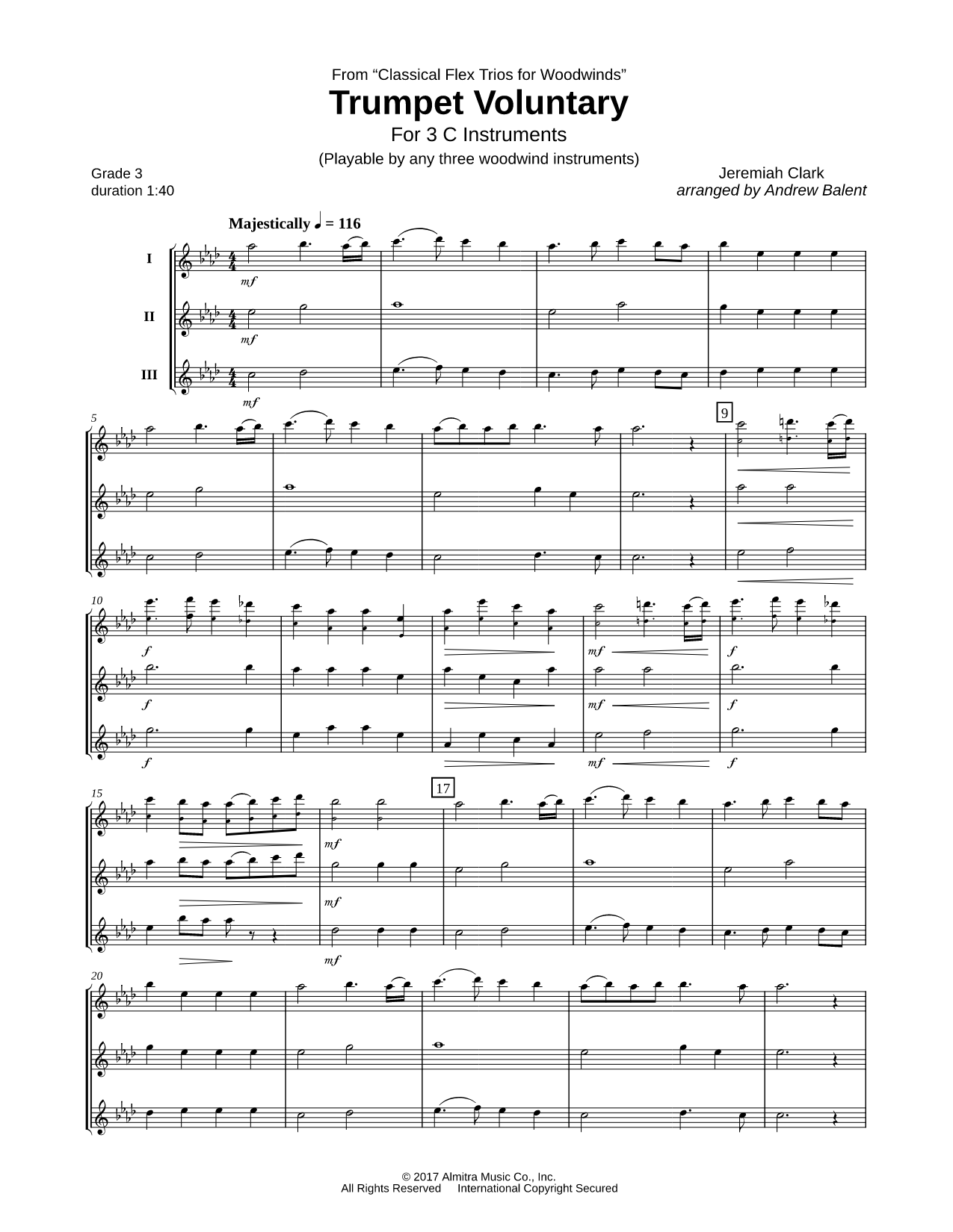 Trumpet Voluntary - C Flex Trio