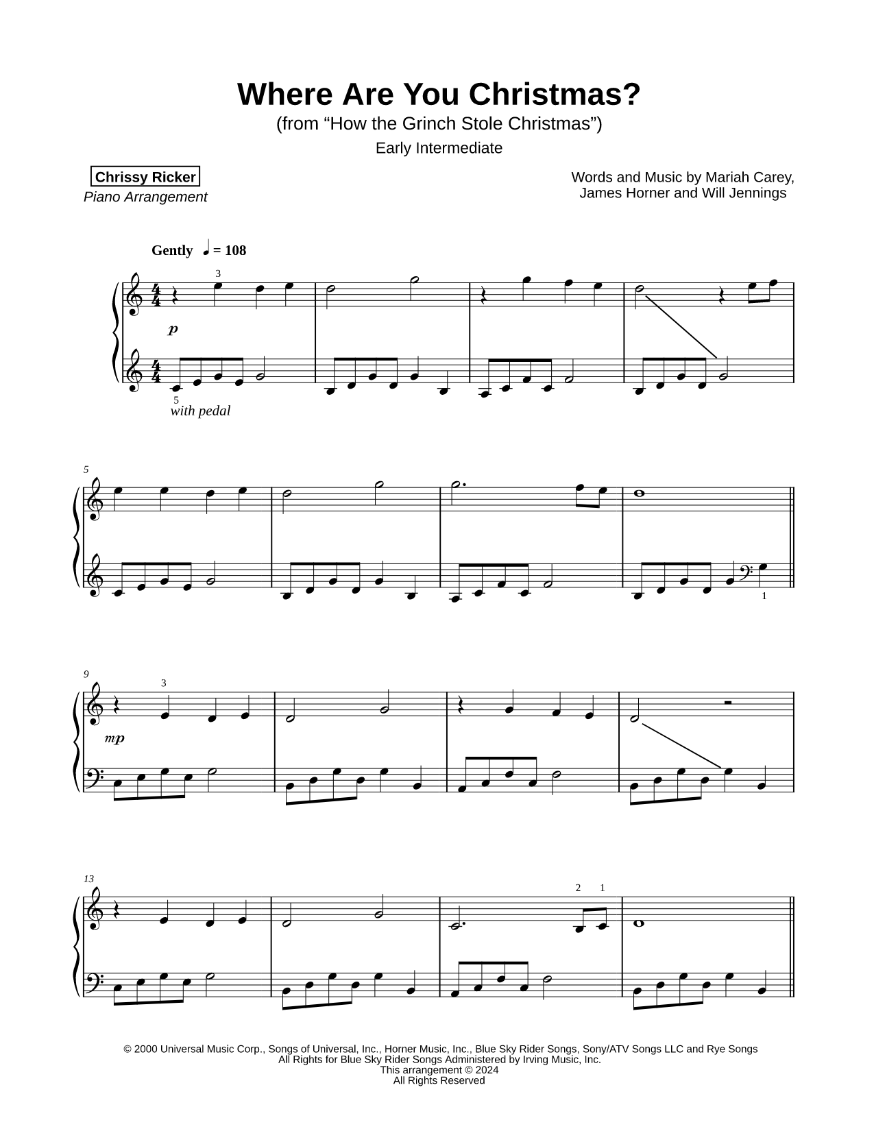 Where Are You Christmas? [early intermediate]