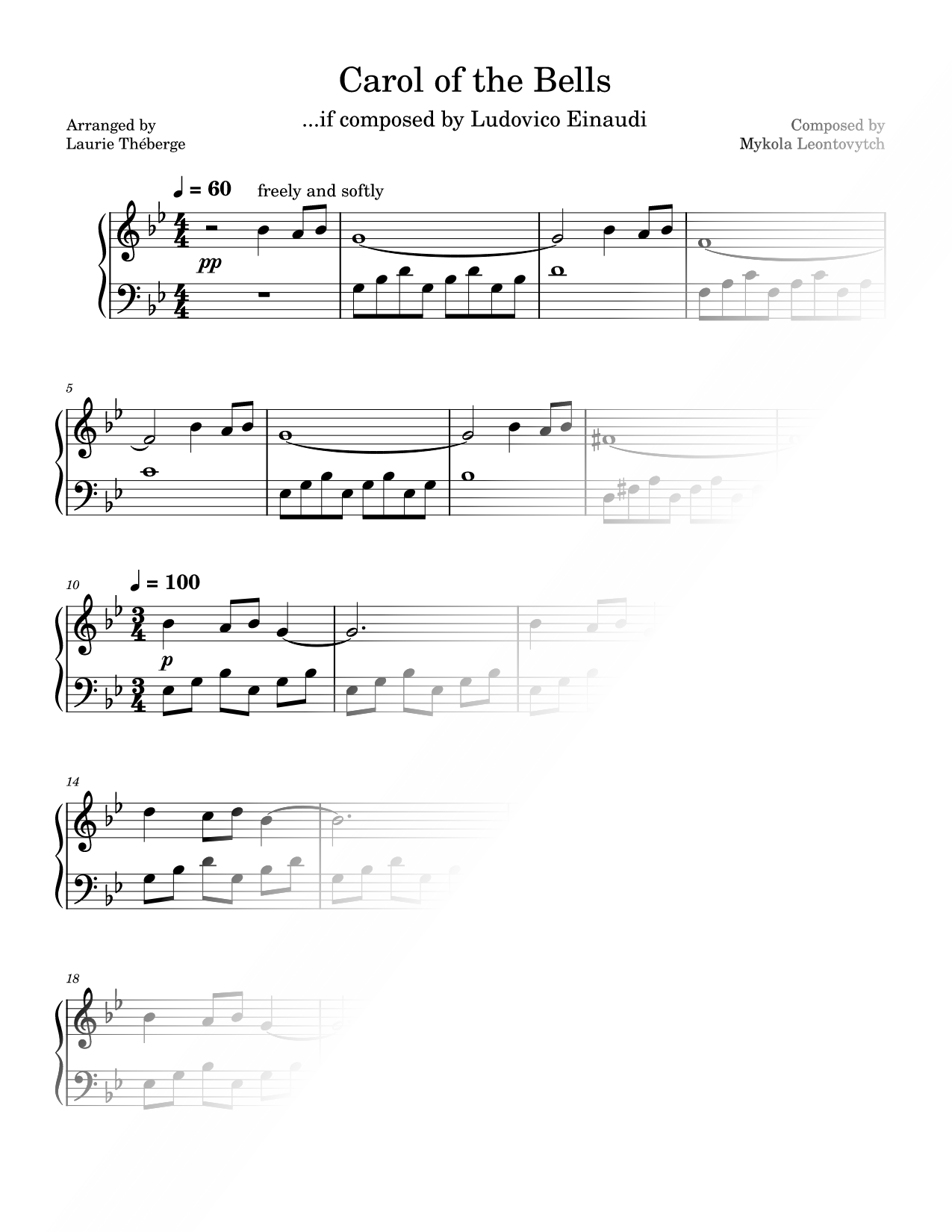 Carol of the Bells...if composed by Ludovico Einaudi
