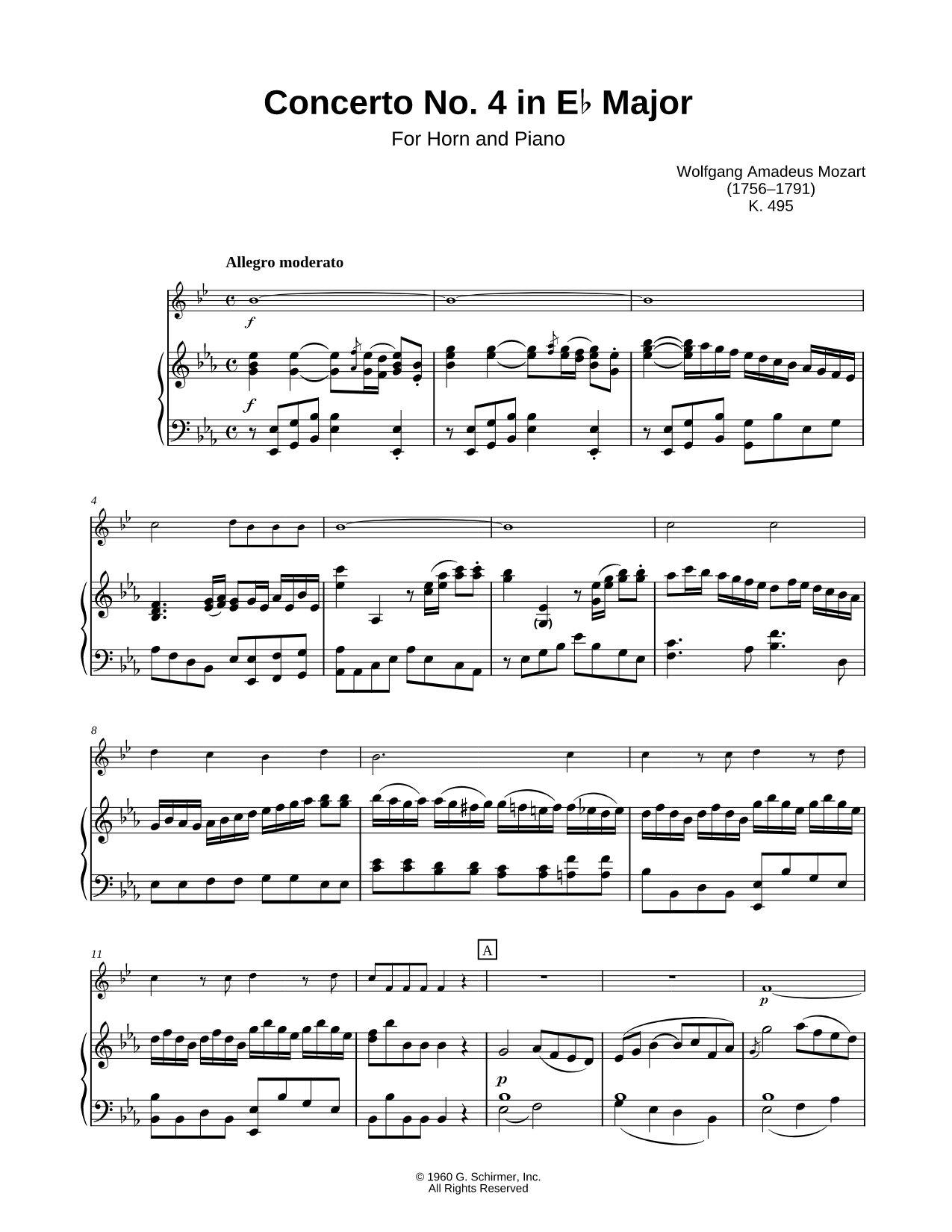 Concerto No. 4 in Eb Major - French Horn & Piano