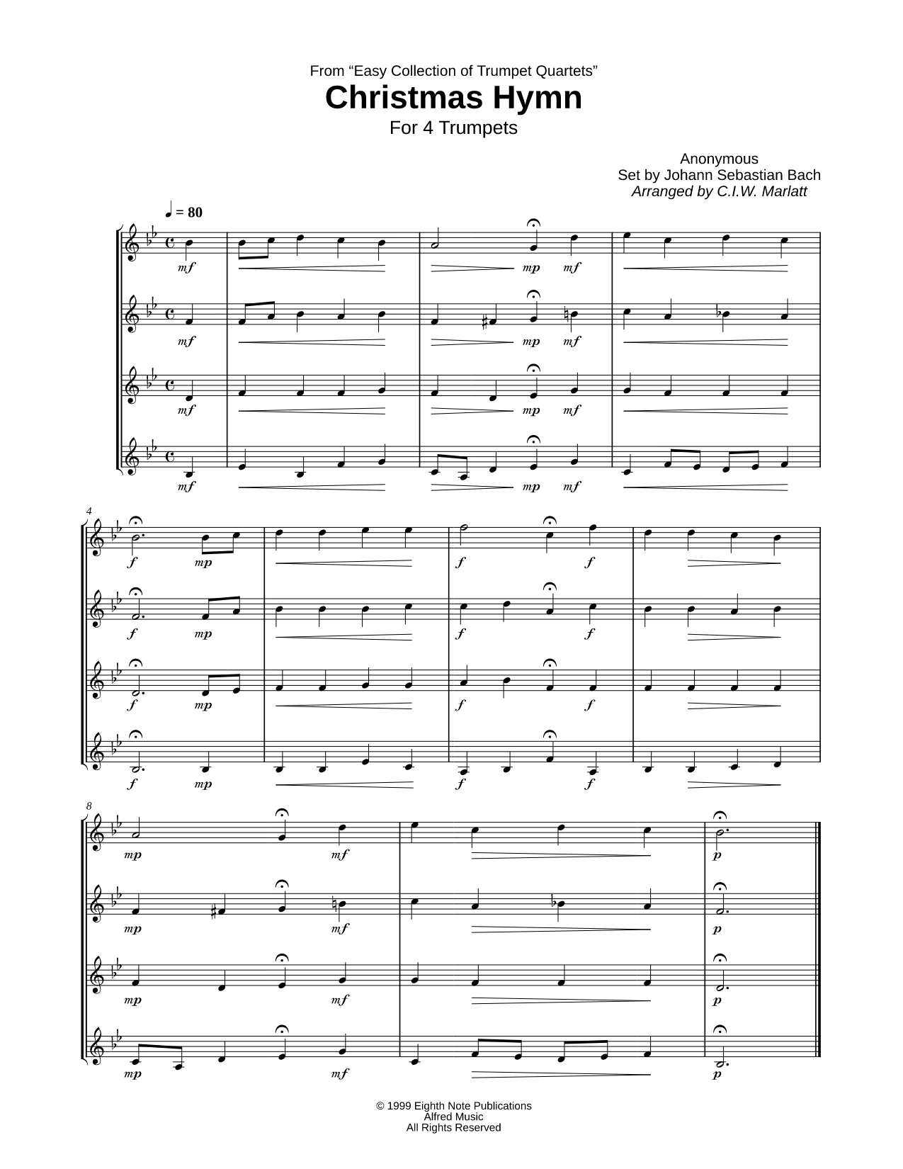 Christmas Hymn - Trumpet Quartet