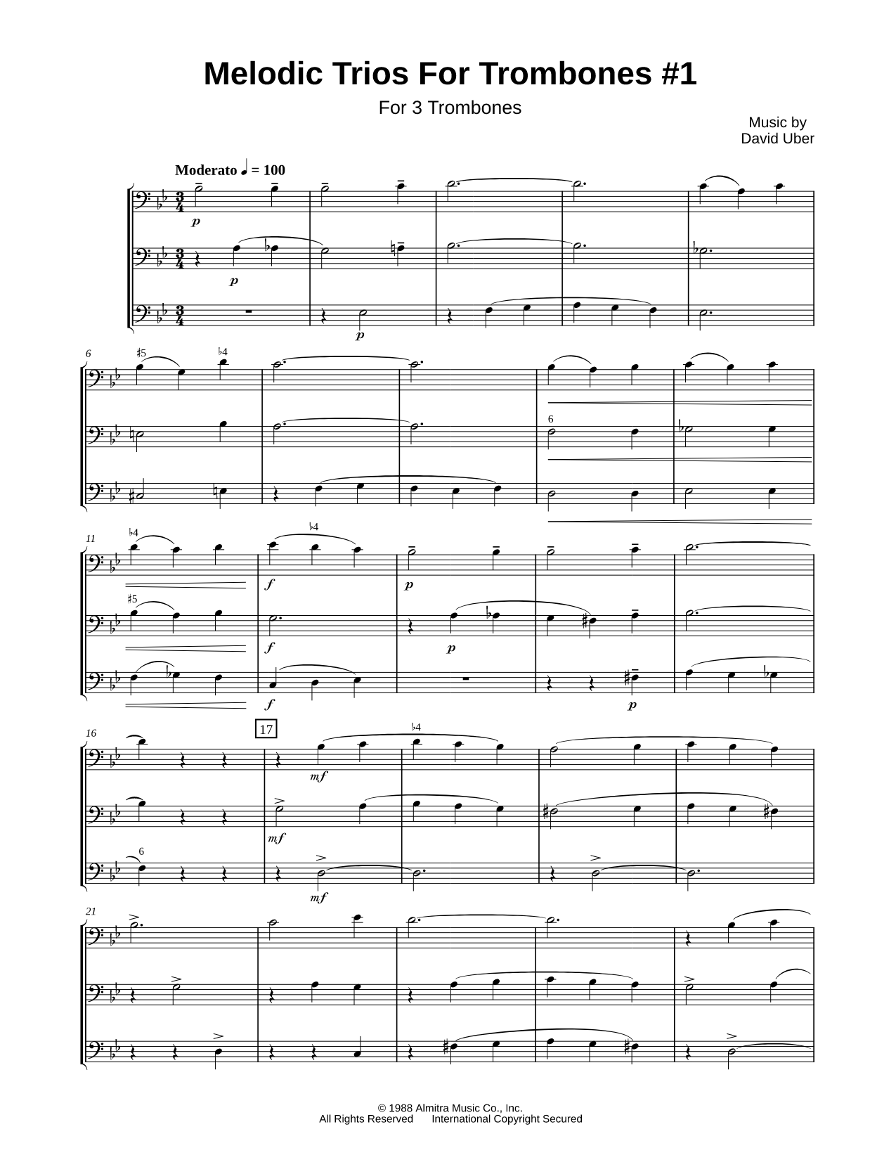 Melodic Trios for Trombone #1