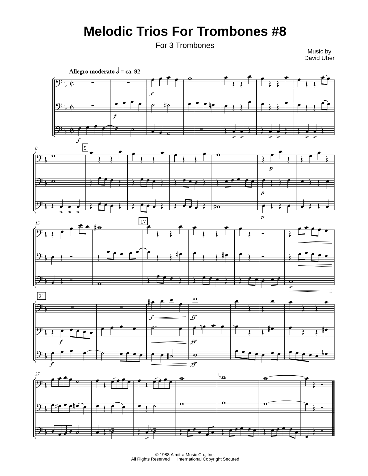 Melodic Trios for Trombone #8