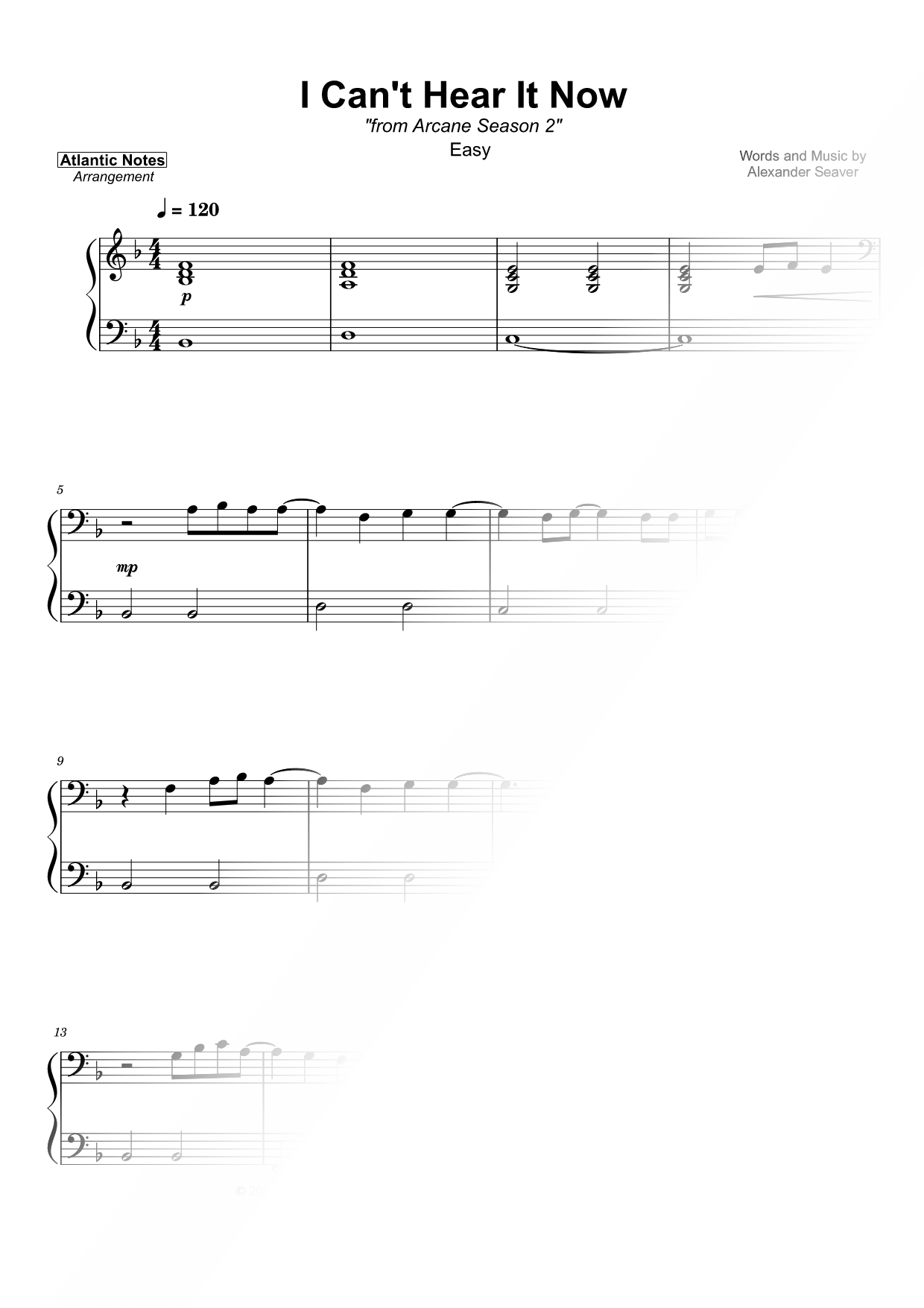 I Can't Hear It Now [easy]