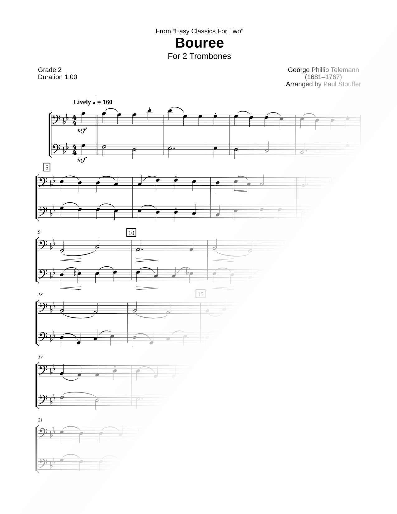 Bouree - Trombone Duet