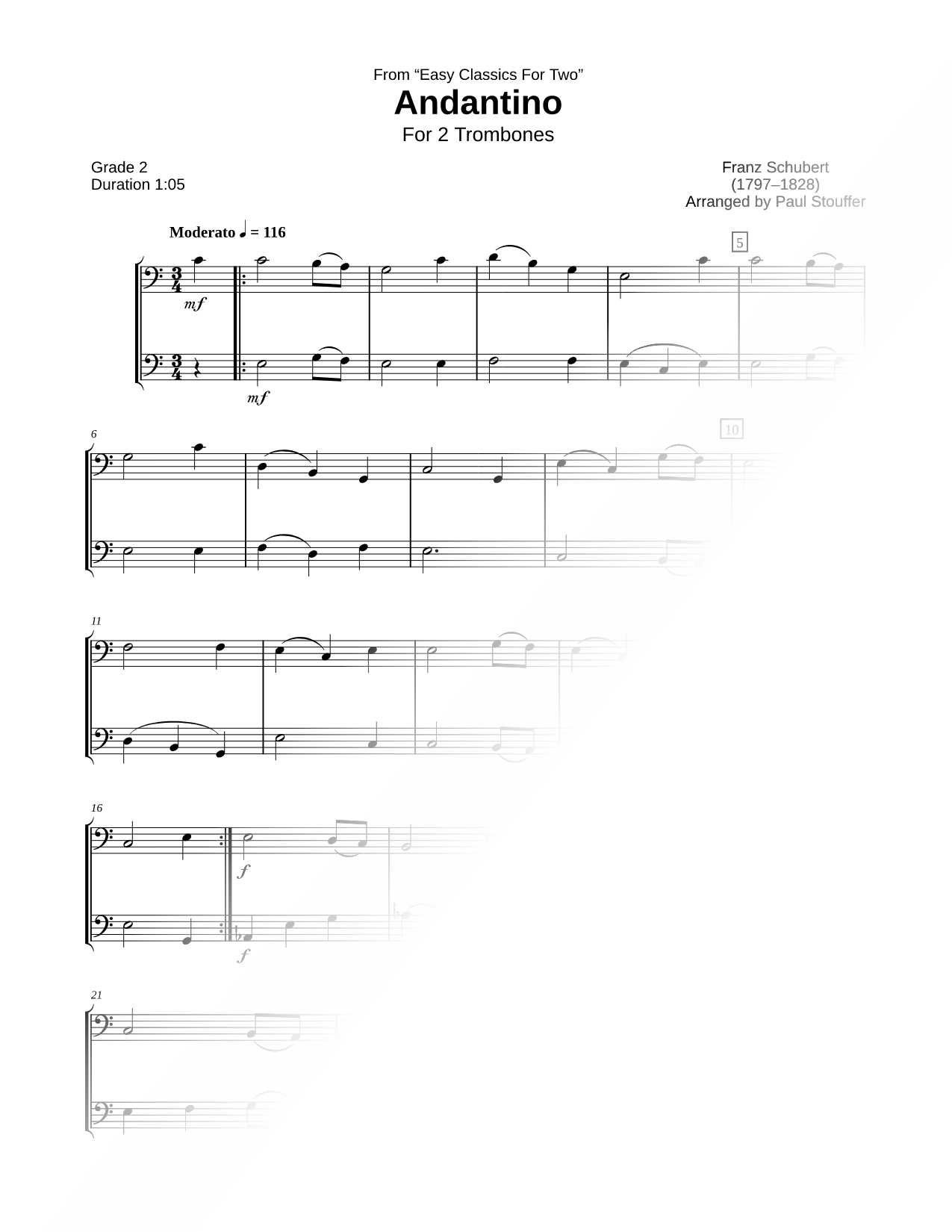 Andantino - Trombone Duet
