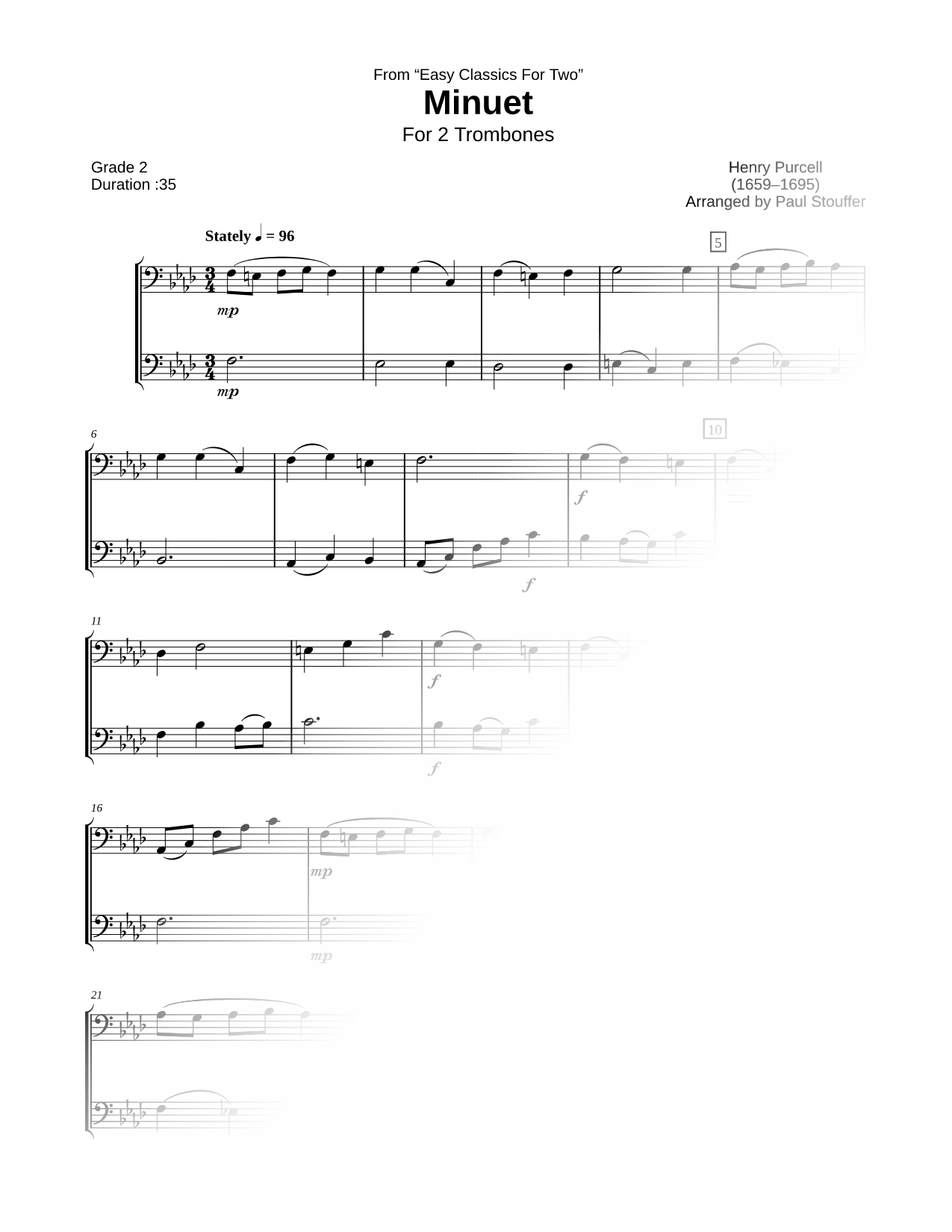 Minuet - Trombone Duet
