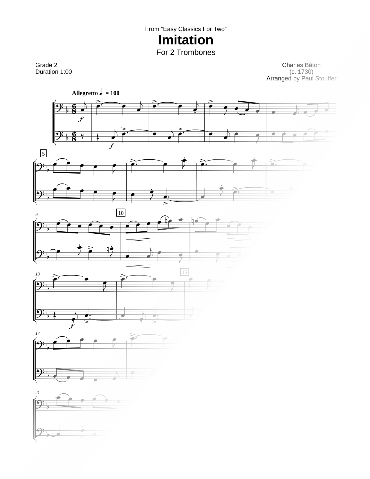 Imitation - Trombone Duet