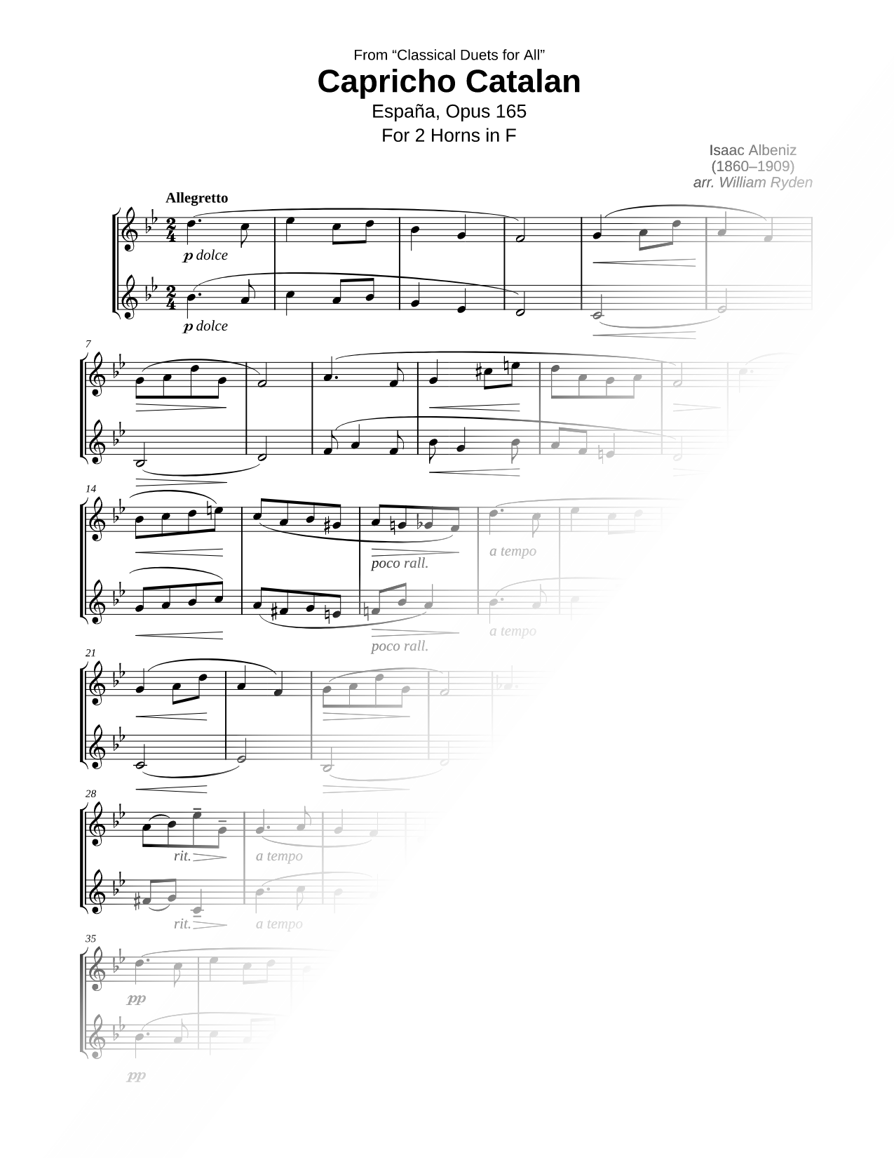Capricho Catalan - French Horn Duet