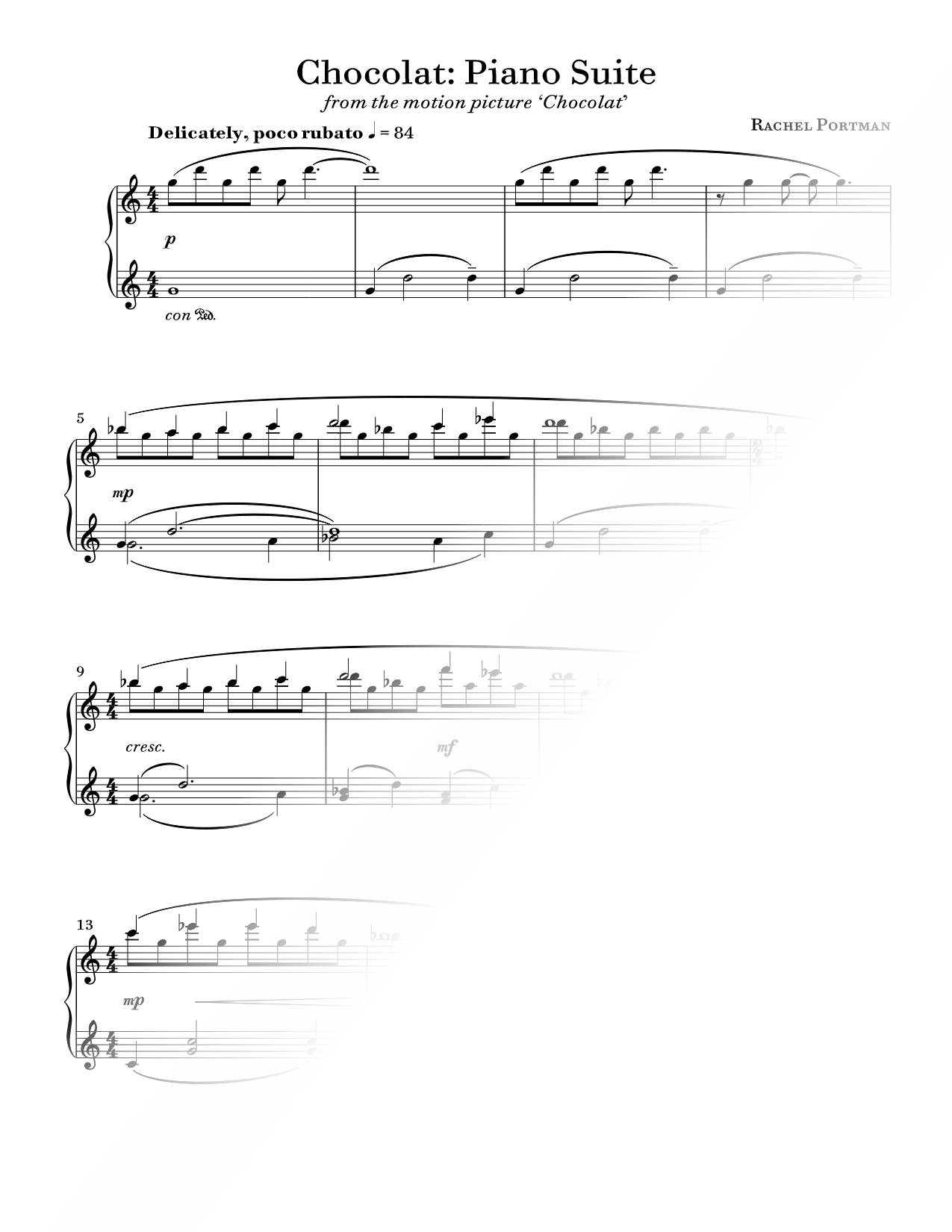 Chocolat: Piano Suite