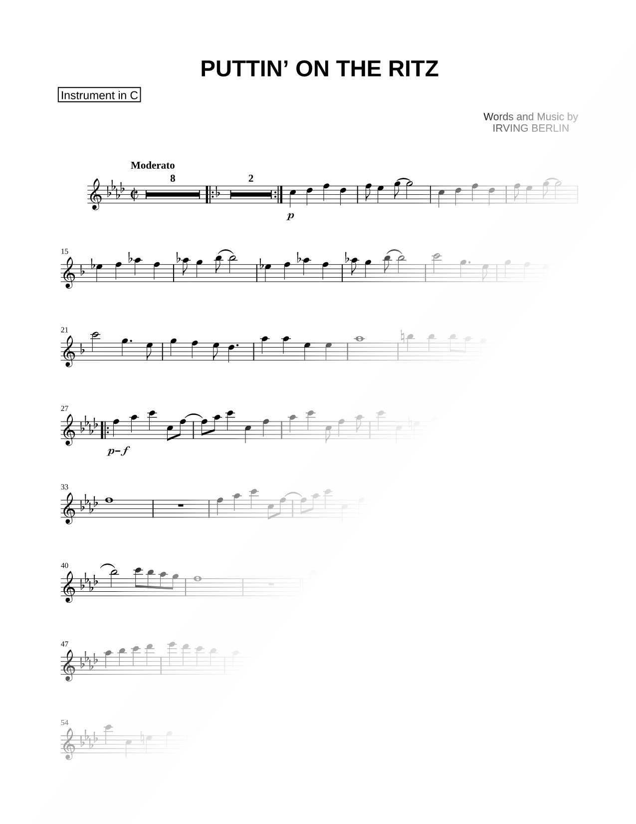 Puttin' on the Ritz - C Instrument