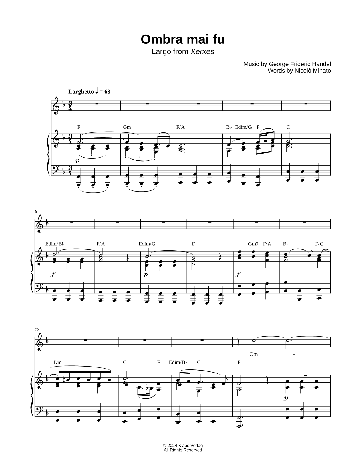 Largo from Xerxes (Ombra mai fu) - Handel