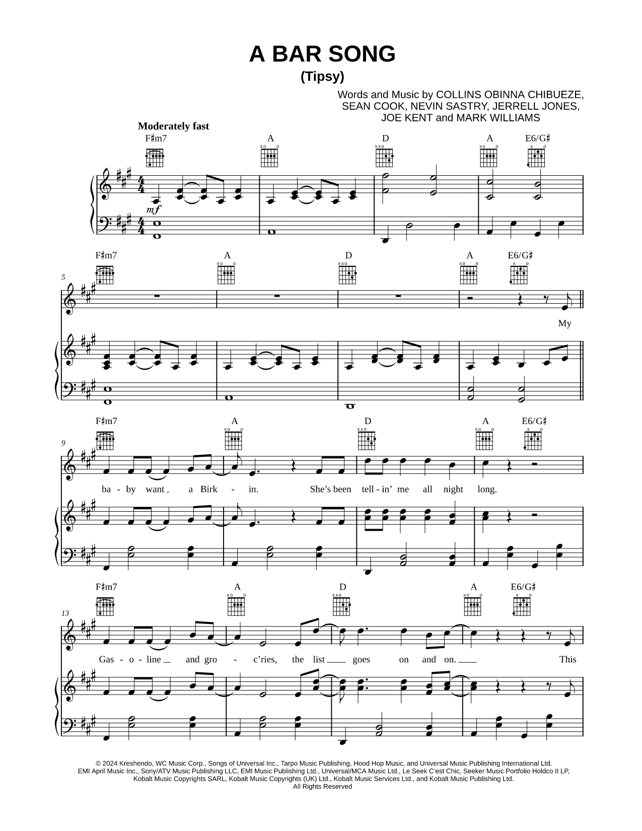 A Bar Song (Tipsy)