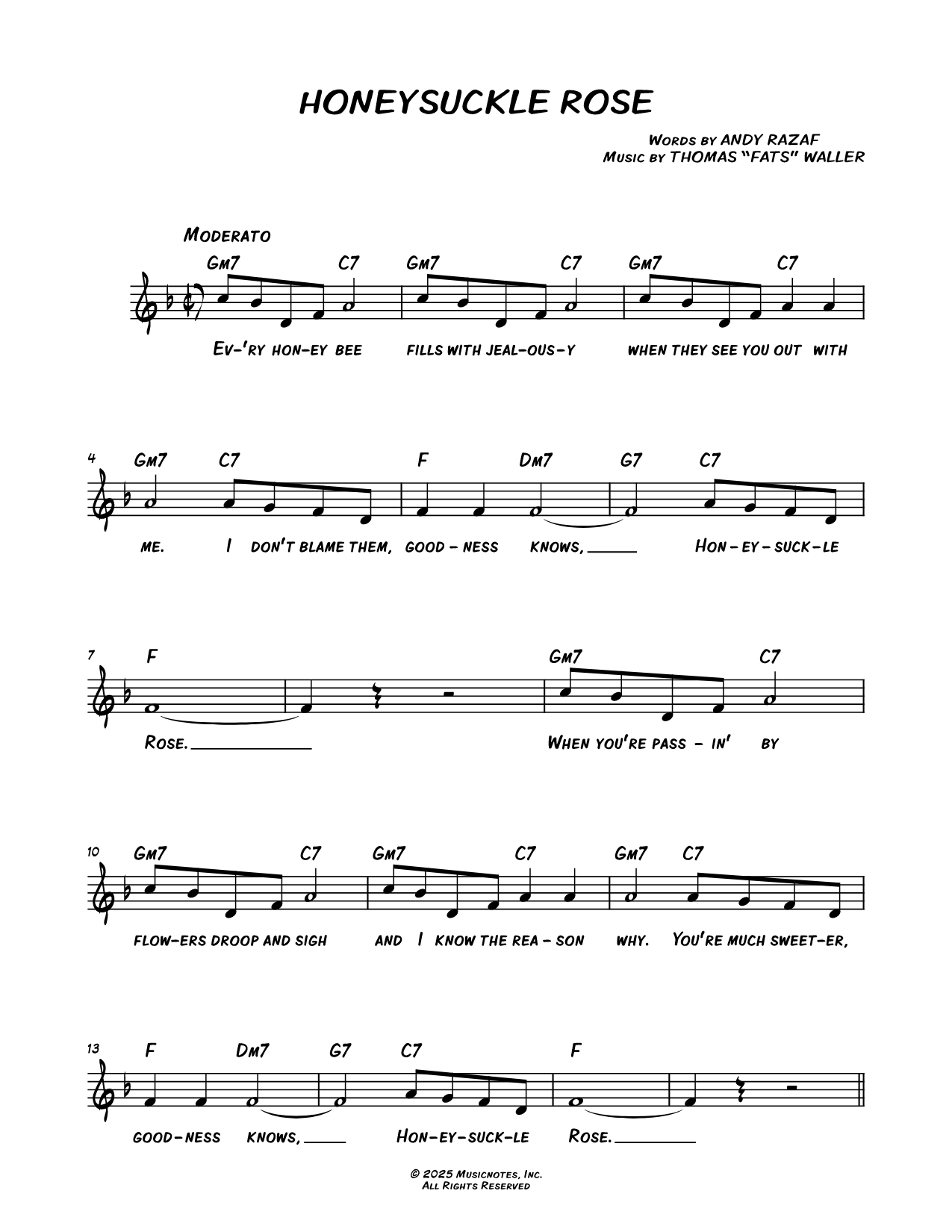 Honeysuckle Rose [chorus only]